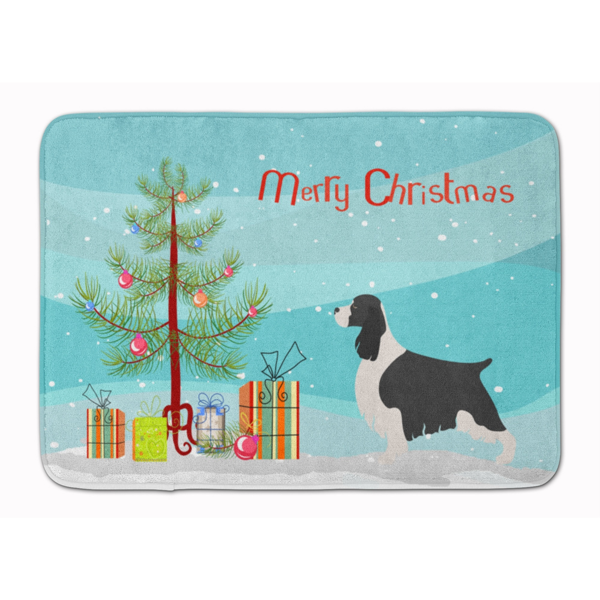 &quotCaroline's Treasures English Springer Spaniel Christmas Floor Mat, 19hx27w, Multicolor"
