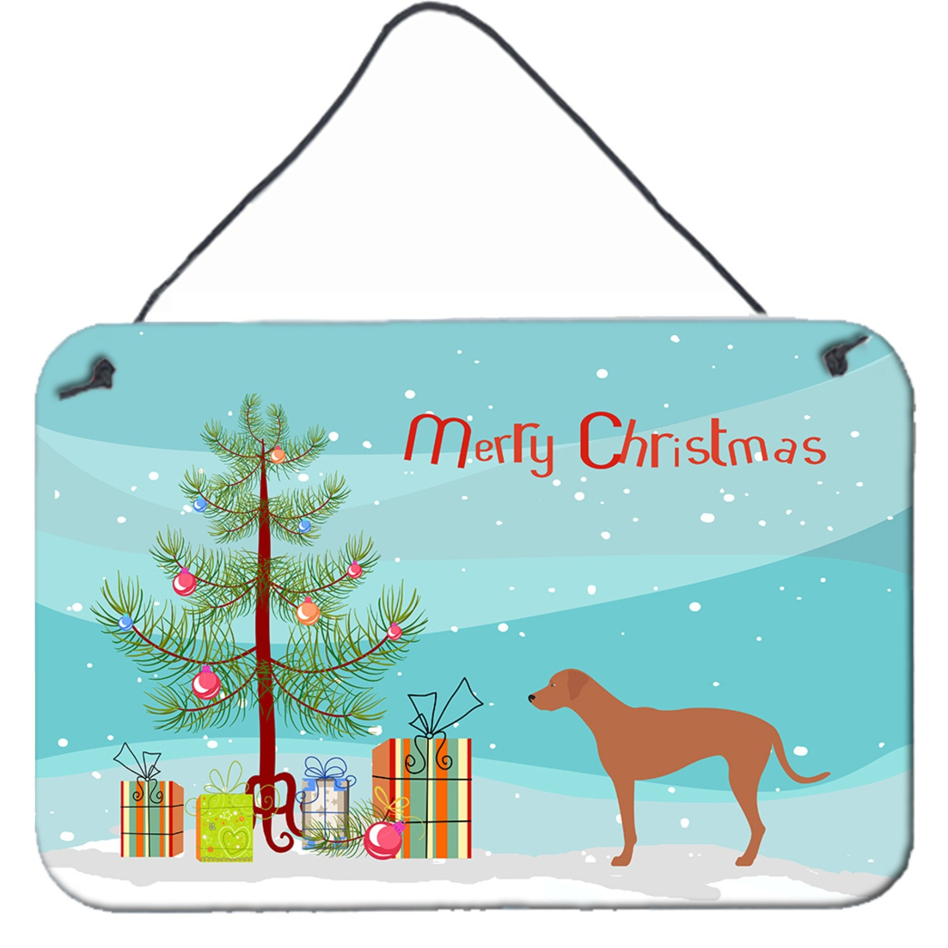 &quotCaroline's Treasures Rhodesian Ridgeback Metal Print, 8hx12w, Christmas Tree"