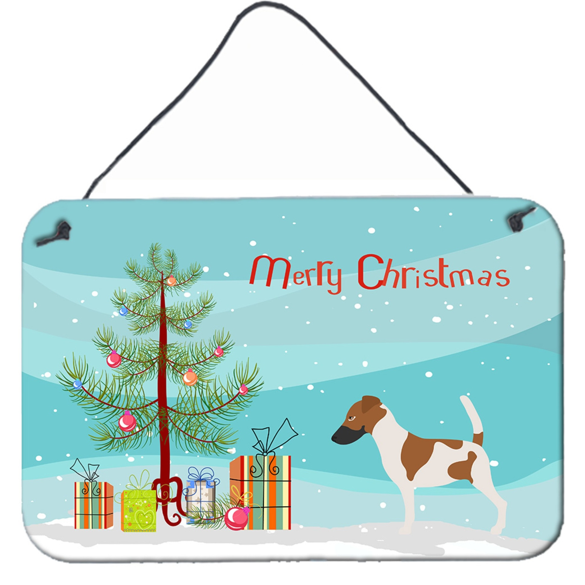&quotCaroline's Treasures Smooth Fox Terrier Metal Print, 8hx12w, Christmas Tree"