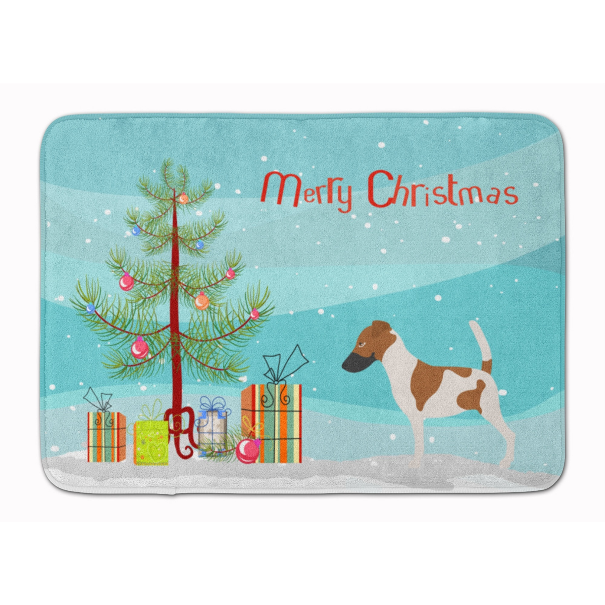 &quotCaroline's Treasures Smooth Fox Terrier Christmas Floor Mat, 19hx27w, Multicolor"