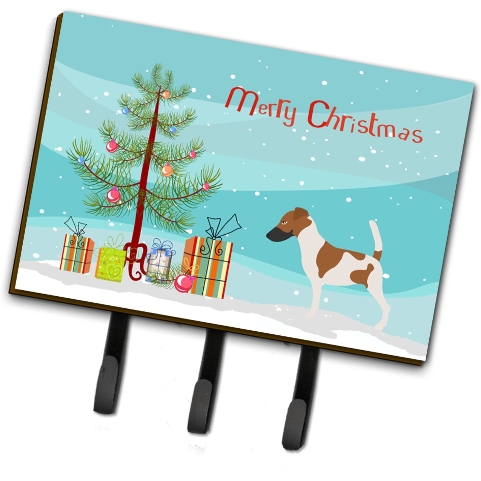 &quotCaroline's Treasures Smooth Fox Terrier Christmas Wall Hook, Triple, Multicolor"