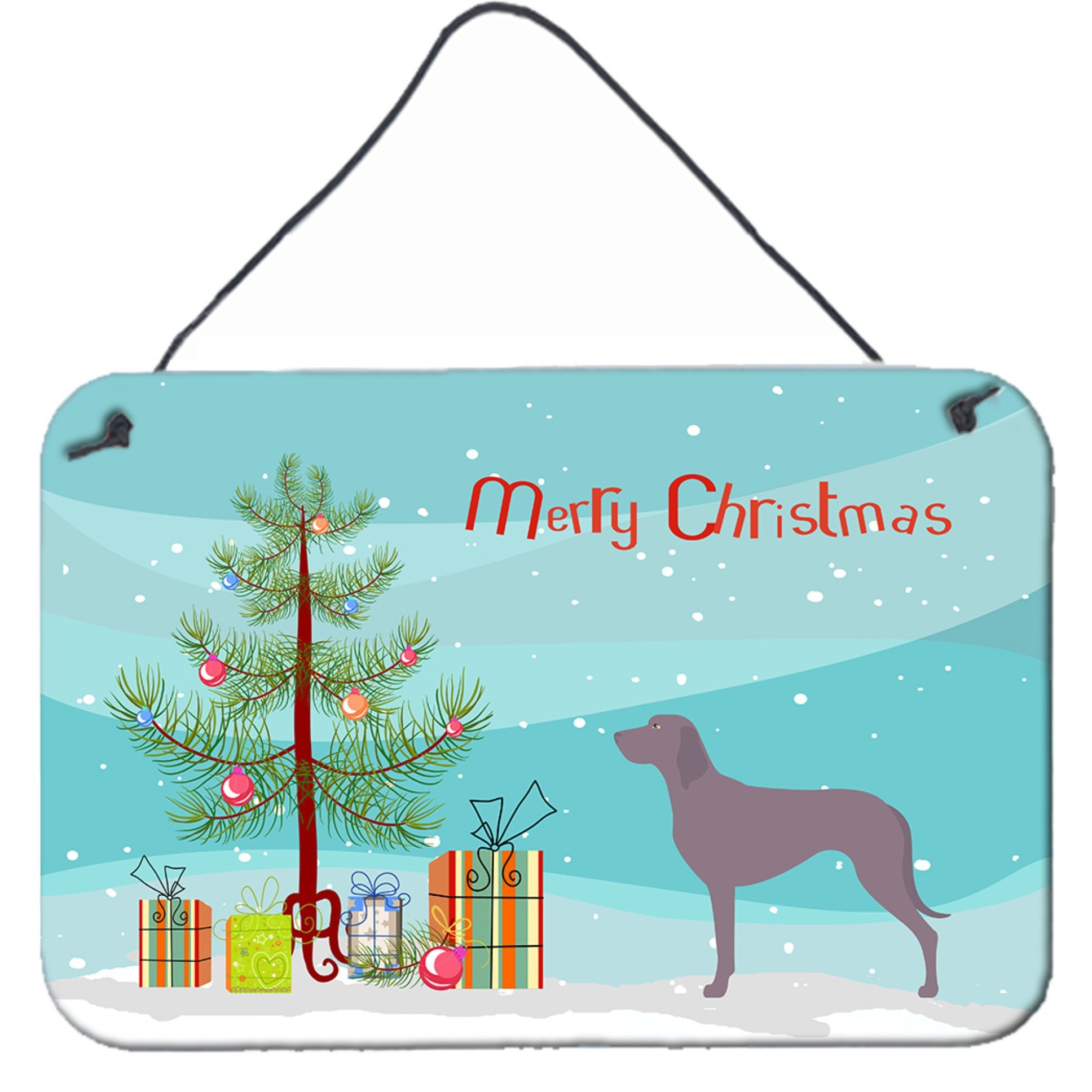 &quotCaroline's Treasures Weimaraner Metal Print, 8hx12w, Christmas Tree"