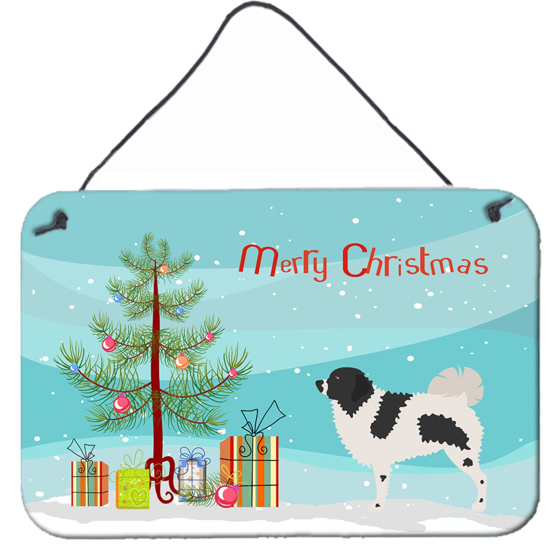 &quotCaroline's Treasures Wetterhoun Frisian Water Dog Christmas Metal Print, 8hx12w, Multicolor"