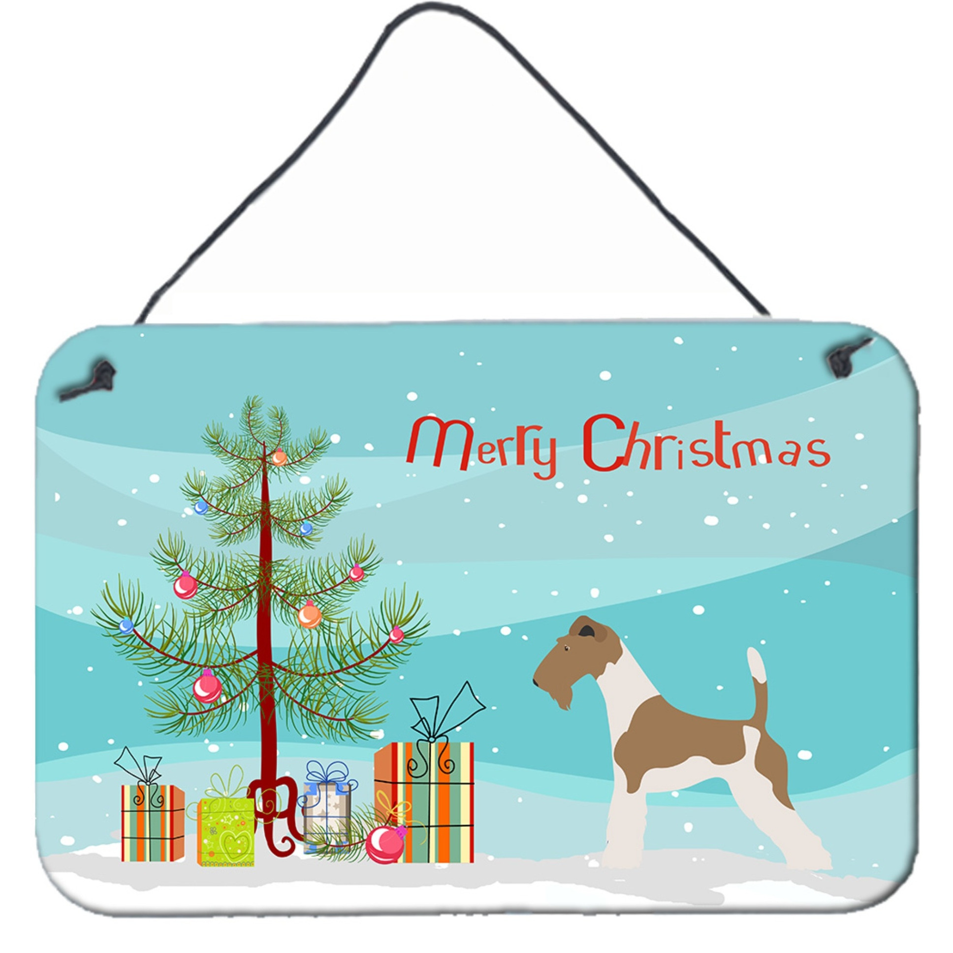 &quotCaroline's Treasures Wire Fox Terrier Metal Print, 8hx12w, Christmas Tree"