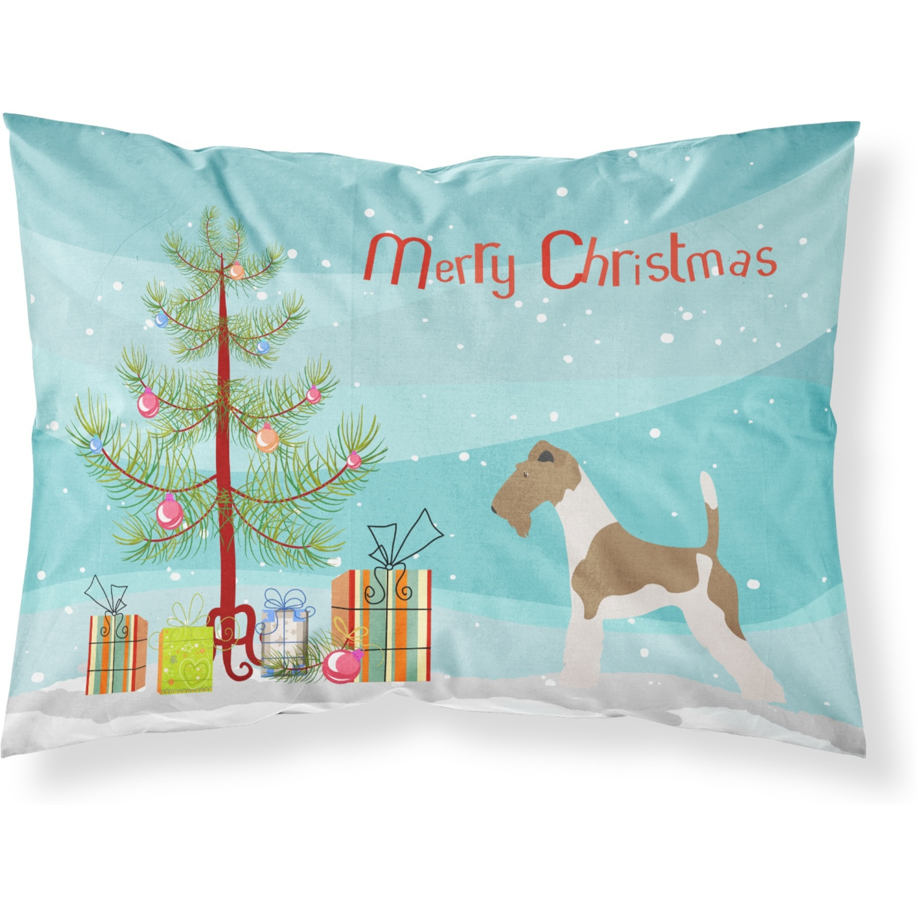 &quotCaroline's Treasures Wire Fox Terrier Pillowcase, Standard, Christmas Tree"