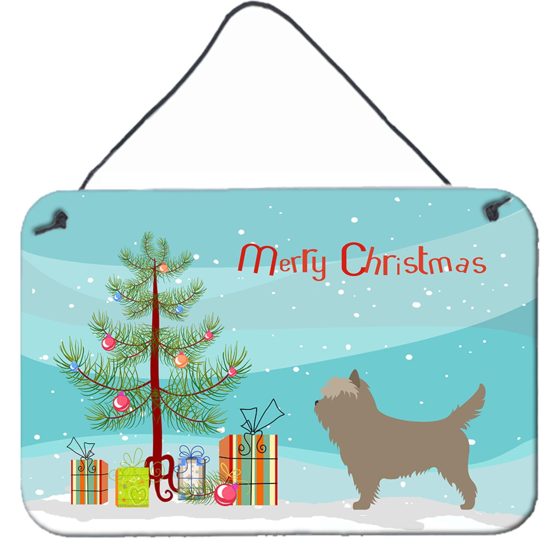&quotCaroline's Treasures Cairn Terrier Metal Print, 8hx12w, Christmas Tree"