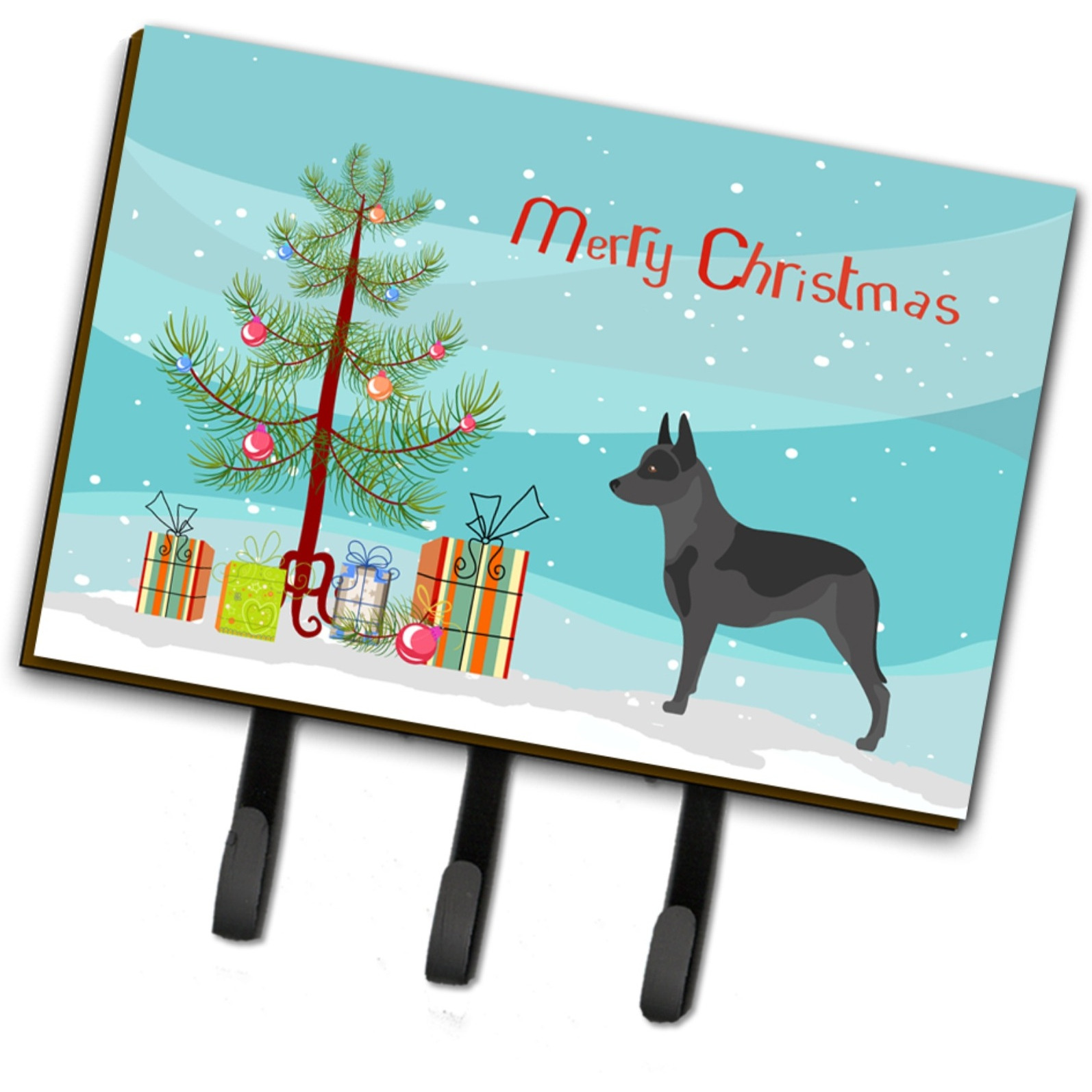 &quotCaroline's Treasures Australian Cattle Dog Wall Hook, Triple, Christmas Tree"