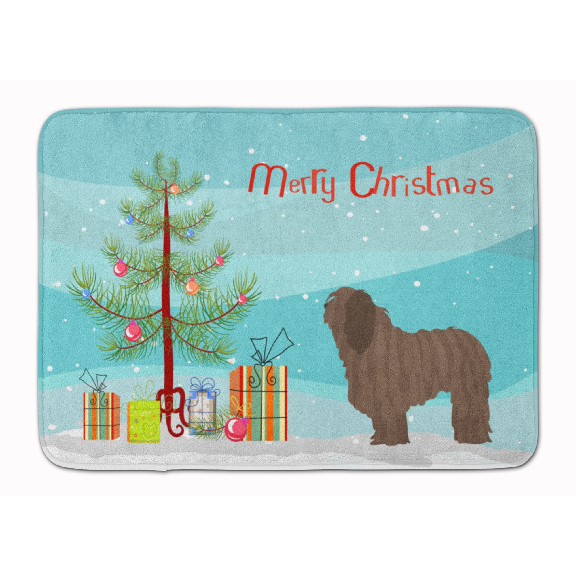 &quotCaroline's Treasures Bergamasco Shepherd Christmas Floor Mat, 19hx27w, Multicolor"