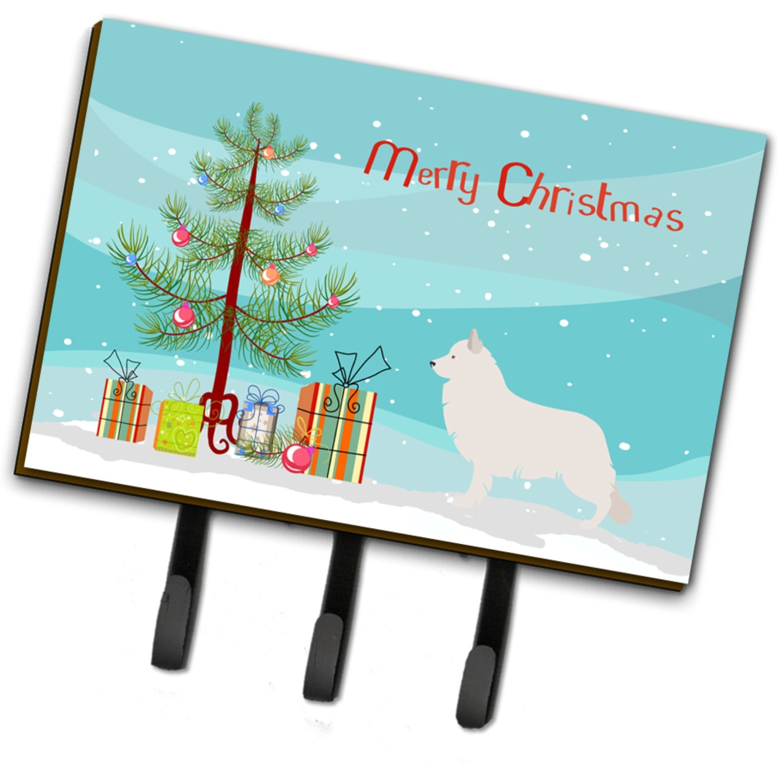 &quotCaroline's Treasures Berger Blanc Suisse Christmas Wall Hook, Triple, Multicolor"