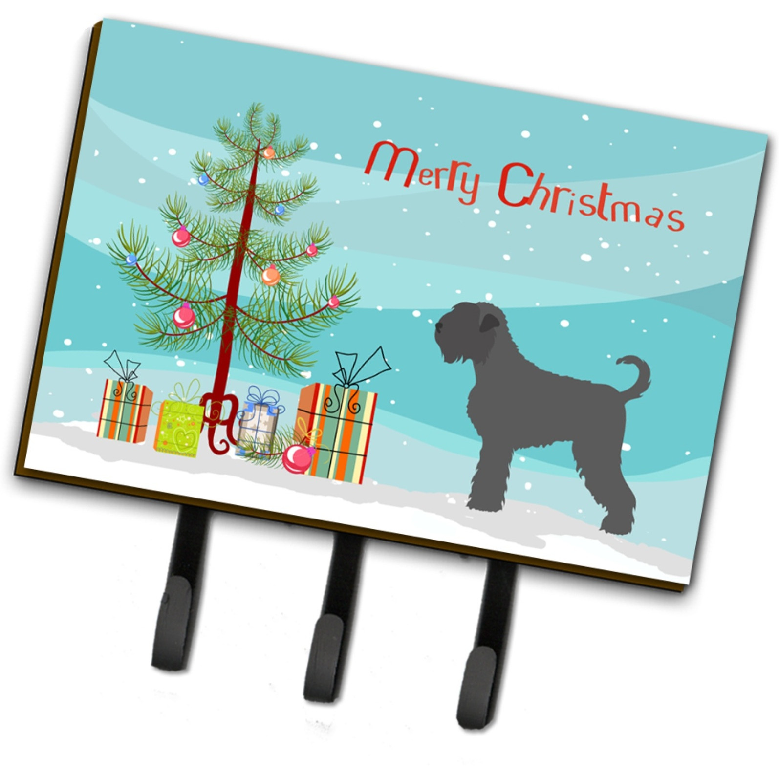 &quotCaroline's Treasures Black Russian Terrier Christmas Wall Hook, Triple, Multicolor"