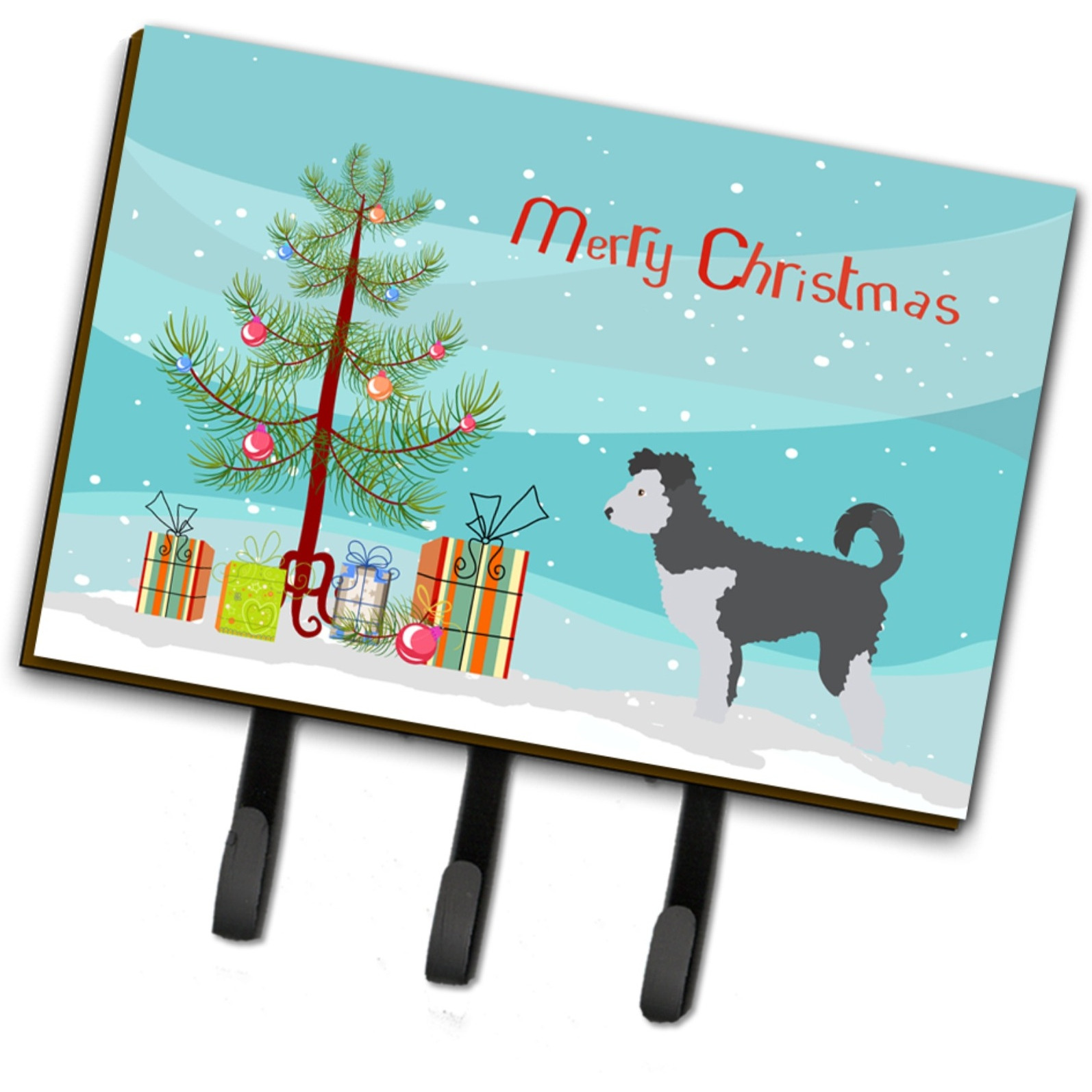 &quotCaroline's Treasures PUMI Wall Hook, Triple, Christmas Tree"