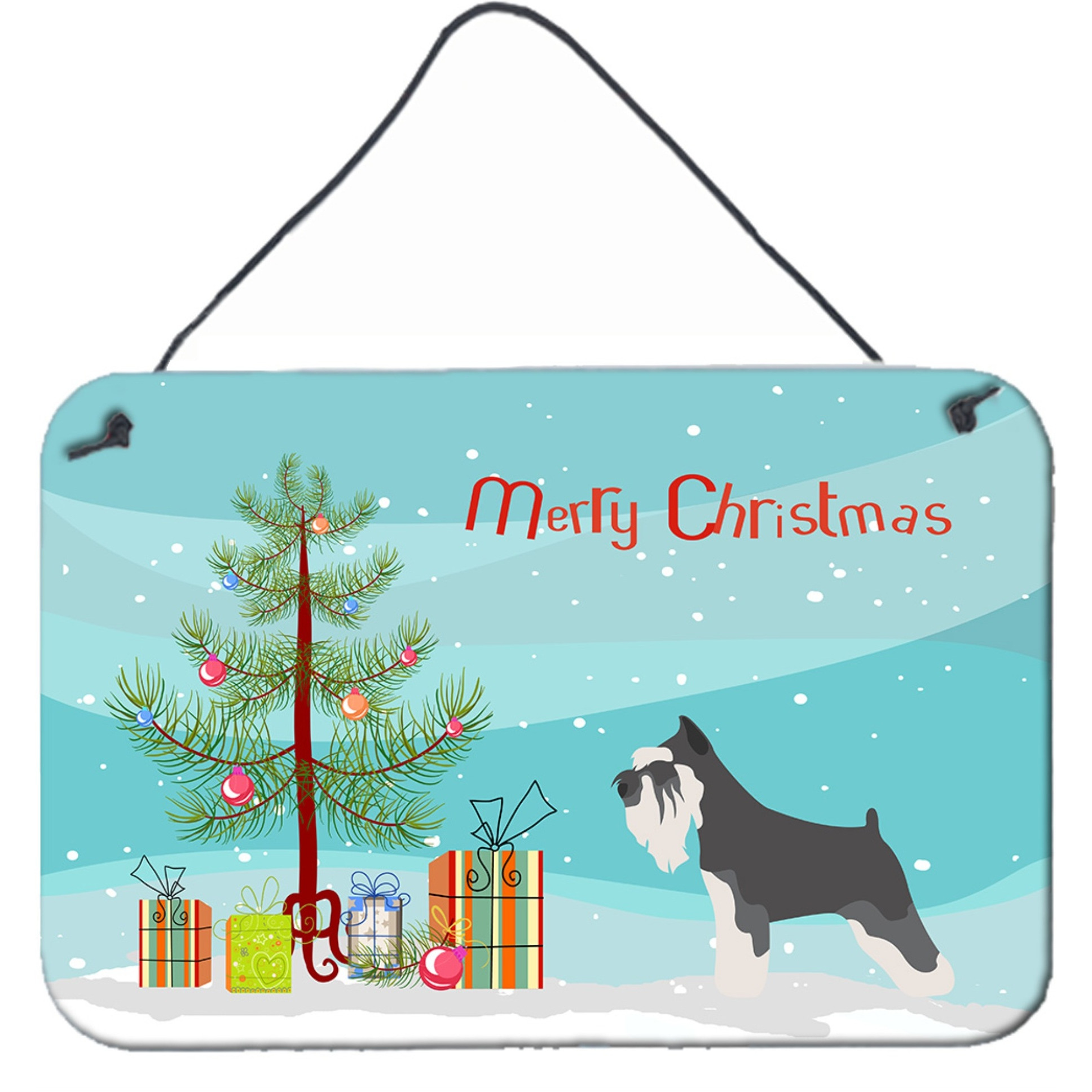 &quotCaroline's Treasures Miniature Schnauzer Metal Print, 8"" x 12"", Christmas Tree"