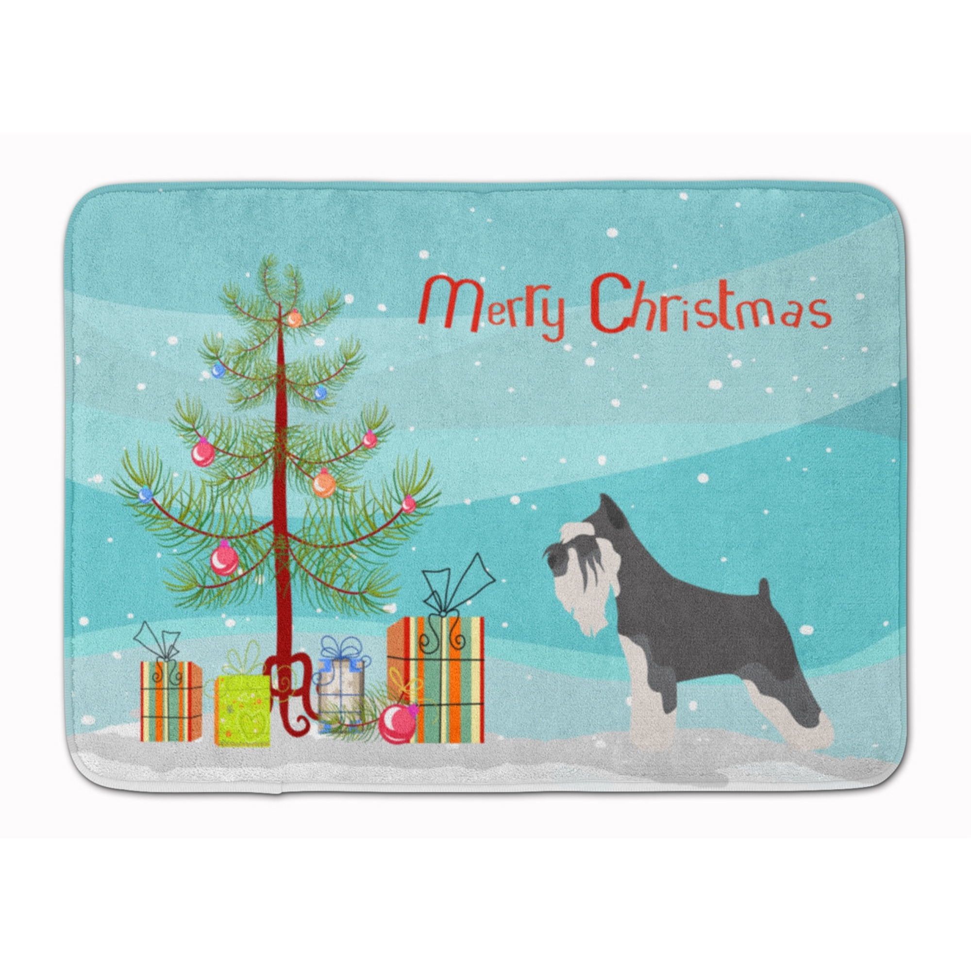 &quotCaroline's Treasures Miniature Schnauzer Christmas Floor Mat, 19hx27w, Multicolor"