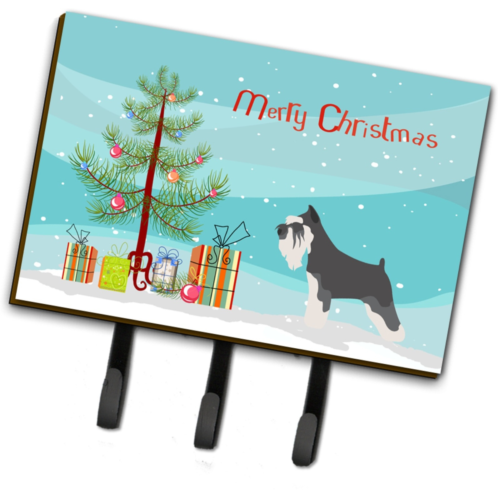 &quotCaroline's Treasures Miniature Schnauzer Christmas Wall Hook, Triple, Multicolor"