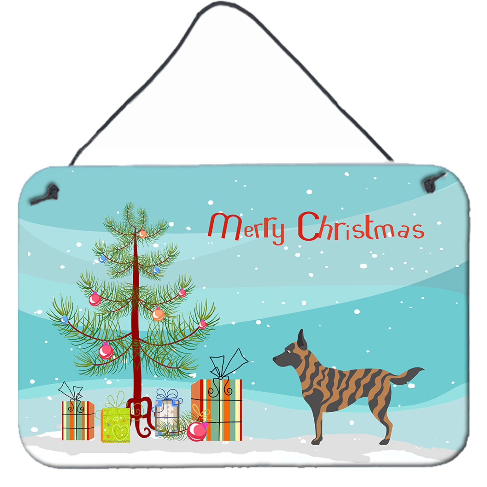 &quotCaroline's Treasures Dutch Shepherd Metal Print, 8"" x 12"", Christmas Tree"
