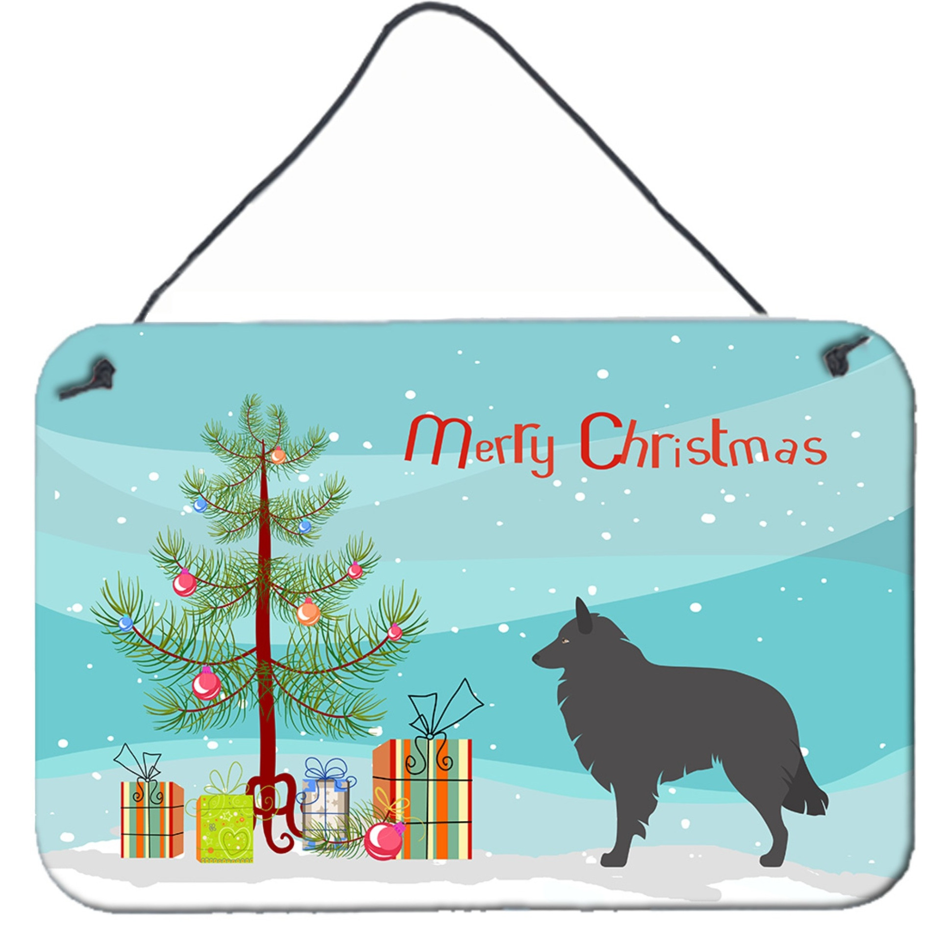 &quotCaroline's Treasures Groenendael Belgian Shepherd Metal Print, 8hx12w, Christmas Tree"