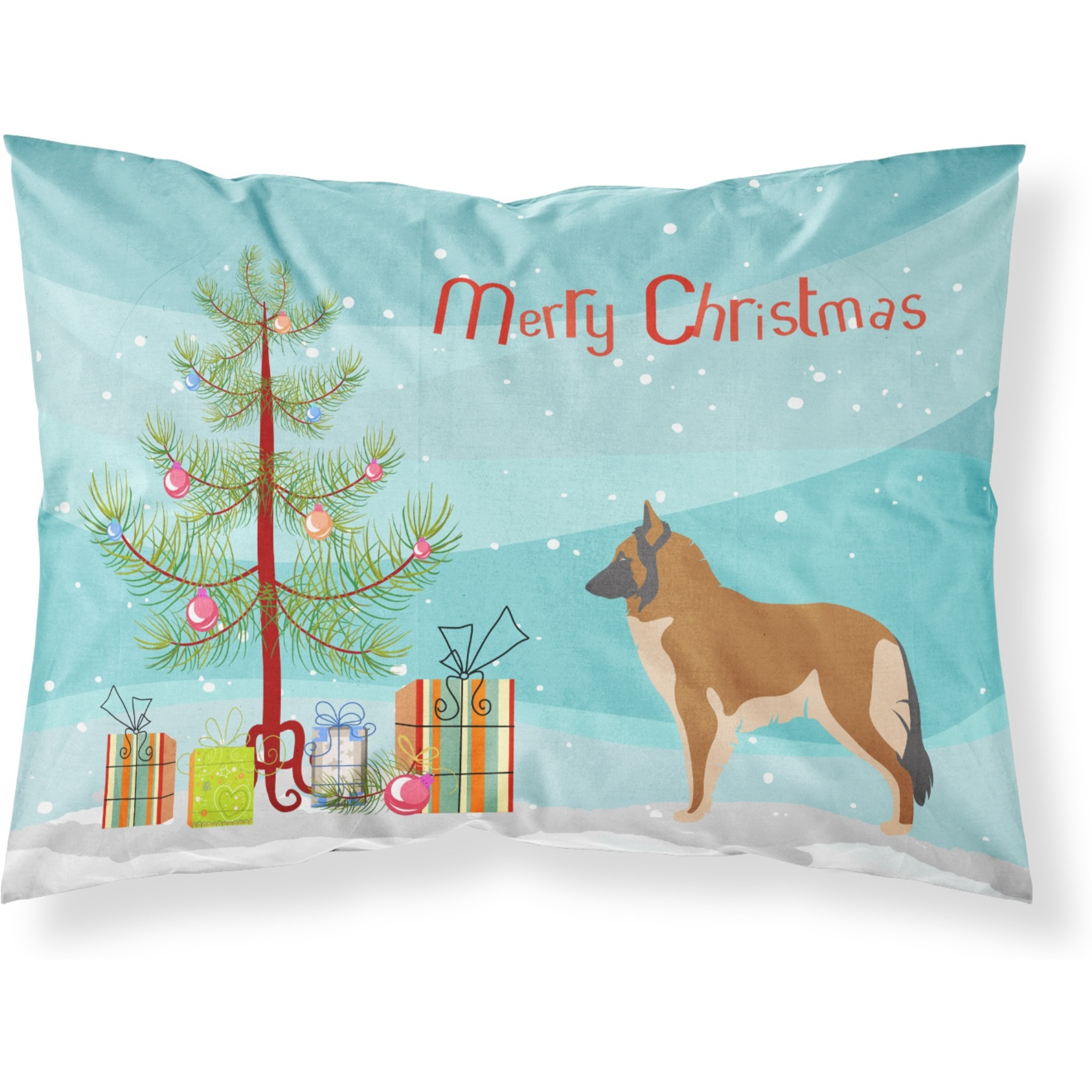 &quotCaroline's Treasures Belgian Tervuren Pillowcase, Standard, Christmas Tree"
