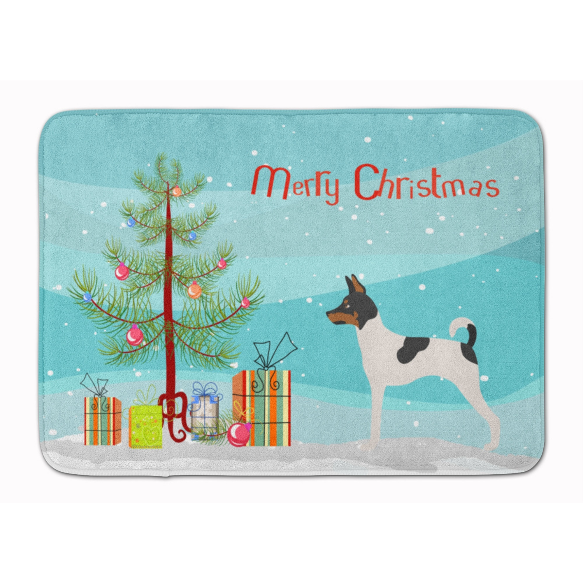 &quotCaroline's Treasures American Toy Fox Terrier Christmas Floor Mat, 19hx27w, Multicolor"
