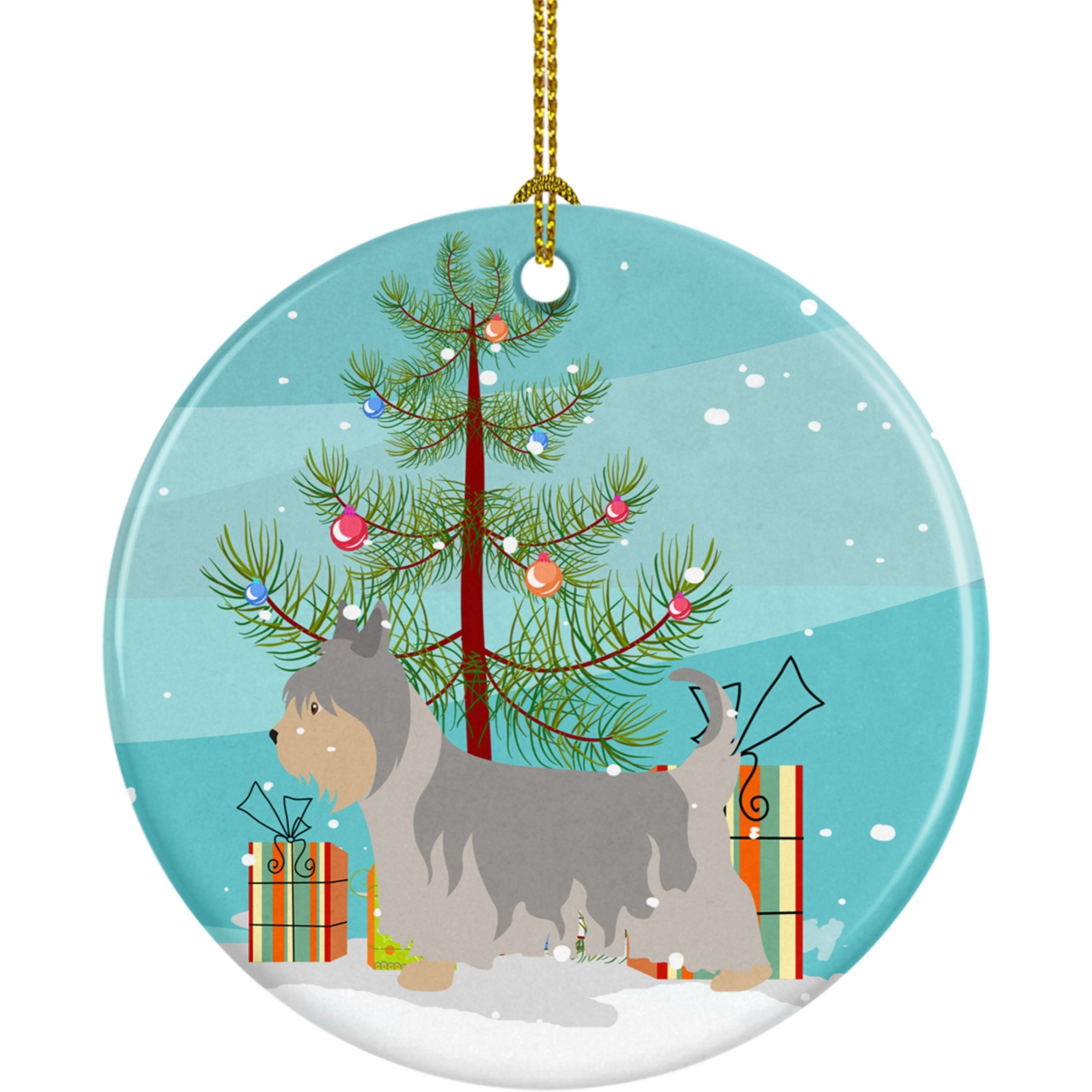 &quotCaroline's Treasures Australian Silky Terrier Christmas Ceramic Ornament, Multicolor"