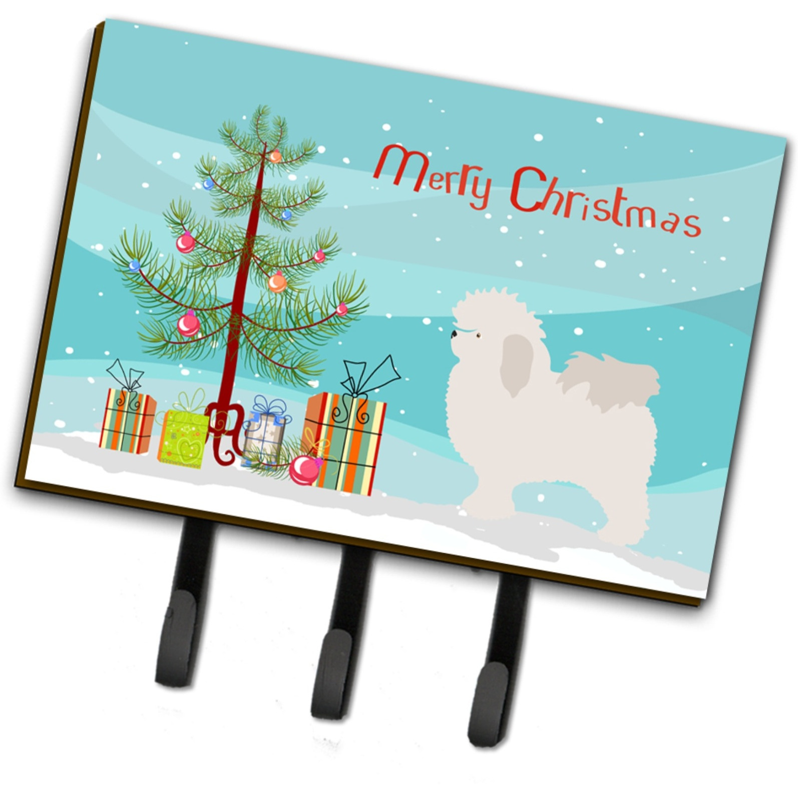 &quotCaroline's Treasures Bolognese Christmas Wall Hook, Triple, Multicolor"