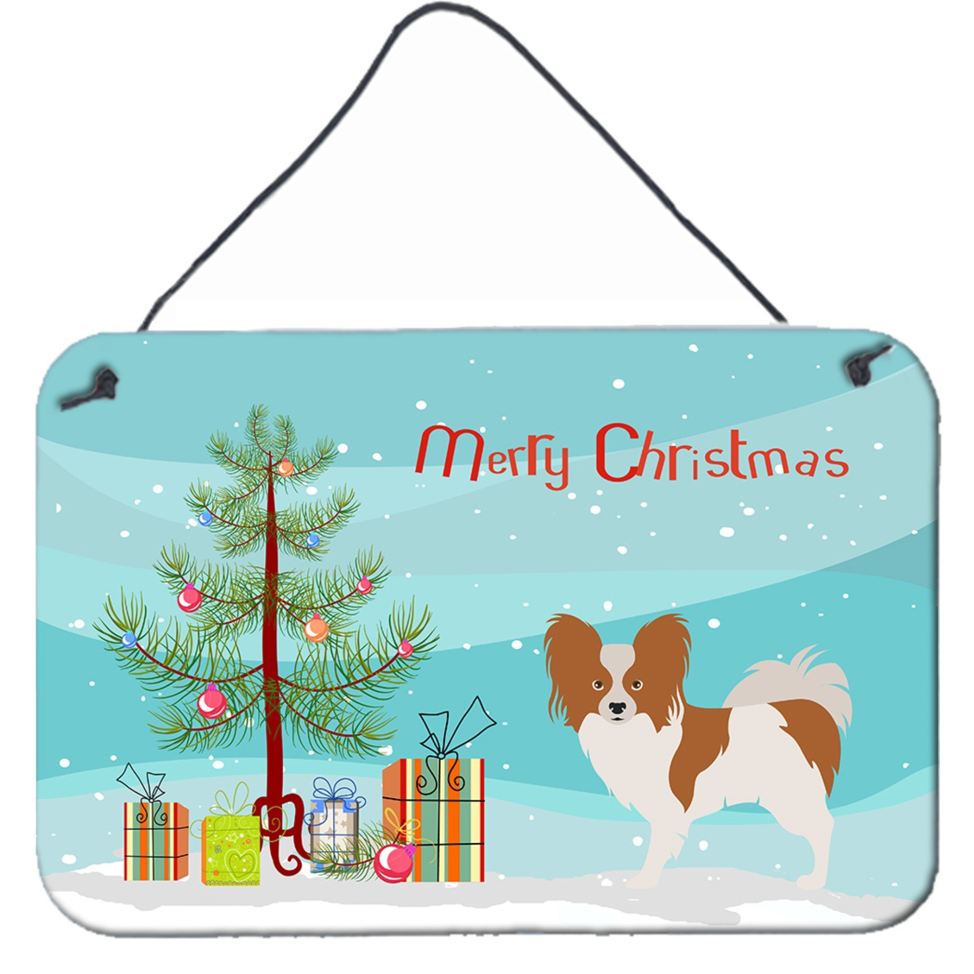 &quotCaroline's Treasures Papillon Metal Print, 8hx12w, Christmas Tree"