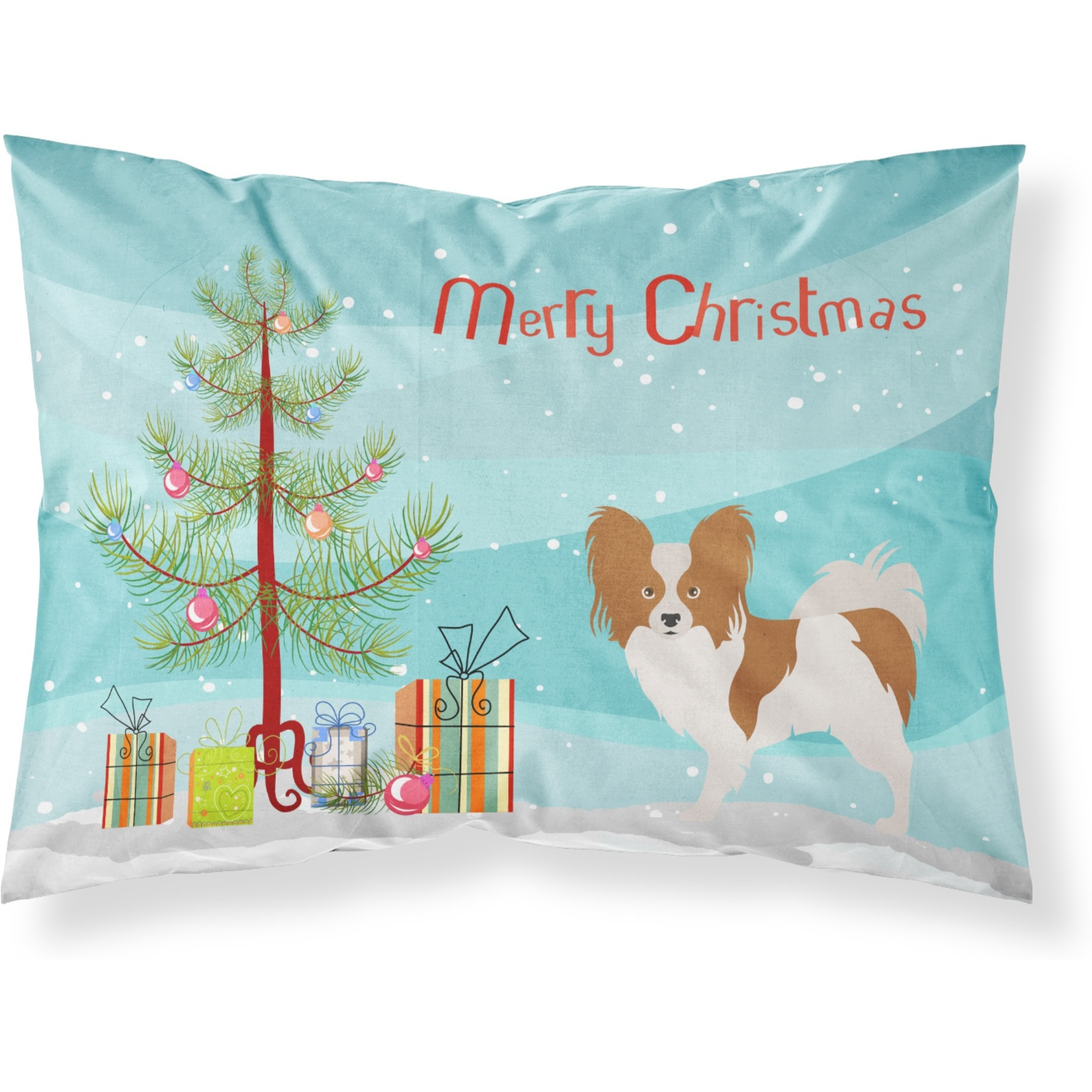 &quotCaroline's Treasures Papillon Pillowcase, Standard, Christmas Tree"