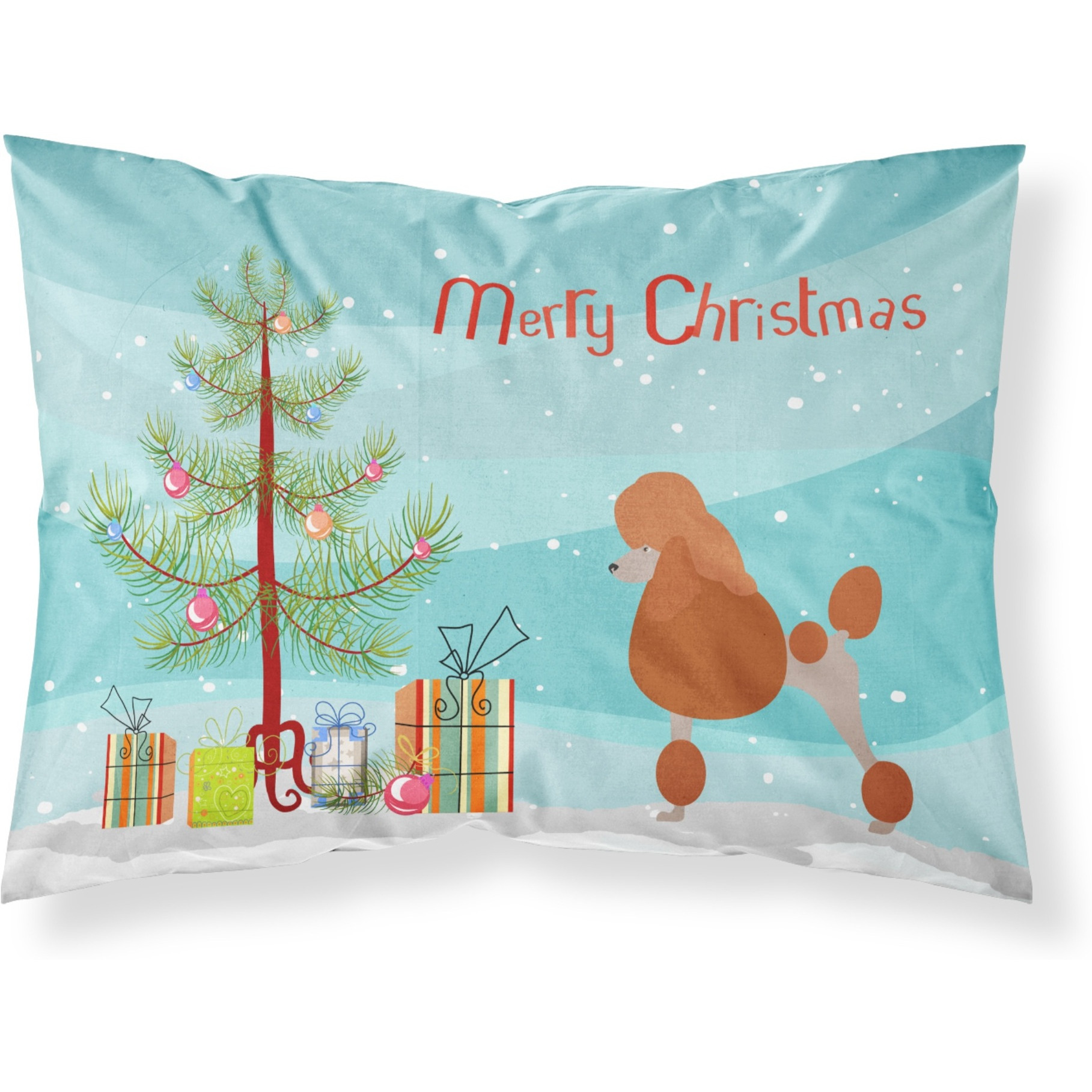 &quotCaroline's Treasures Royal Poodle Pillowcase, Standard, Christmas Tree"