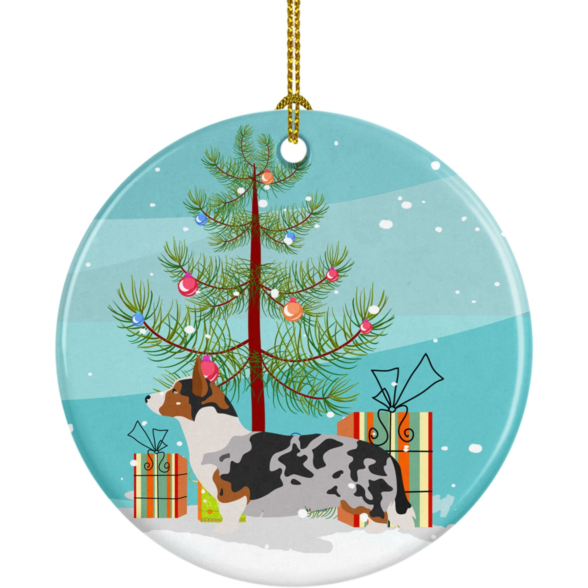 Caroline's Treasures Welsh Corgi Cardigan Christmas Ceramic Ornament