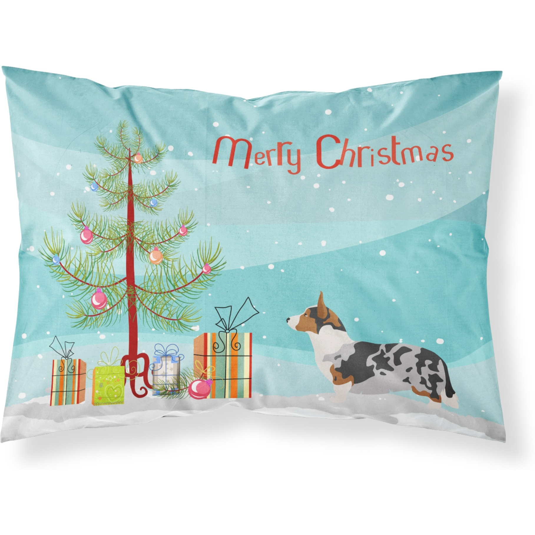 &quotCaroline's Treasures Welsh Corgi Cardigan Pillowcase, Standard, Christmas Tree"
