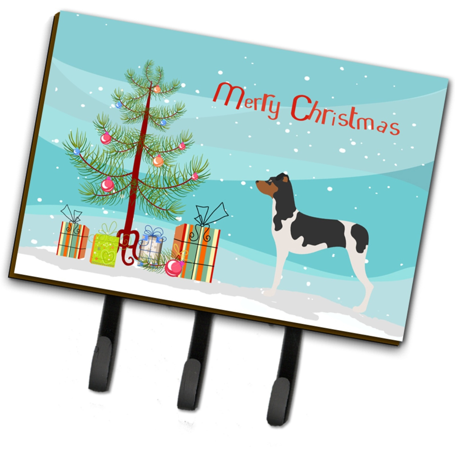 &quotCaroline's Treasures Brazilian Terrier Wall Hook, Triple, Christmas Tree"