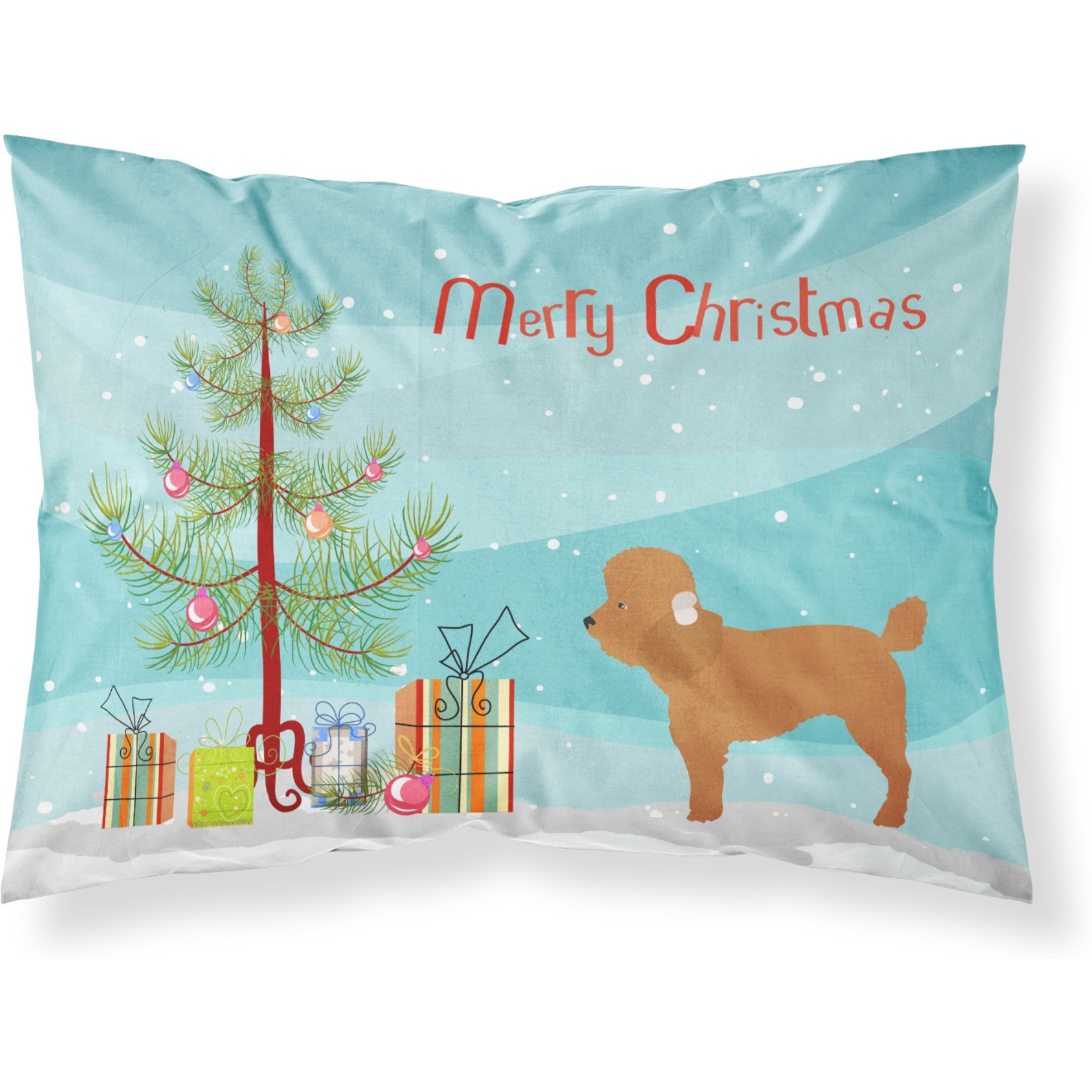 &quotCaroline's Treasures Toy Poodle Pillowcase, Standard, Christmas Tree"
