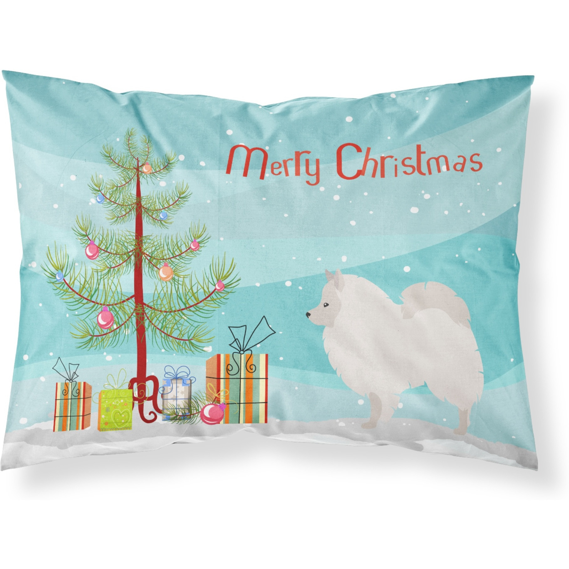 &quotCaroline's Treasures German Spitz Pillowcase, Standard, Christmas Tree"