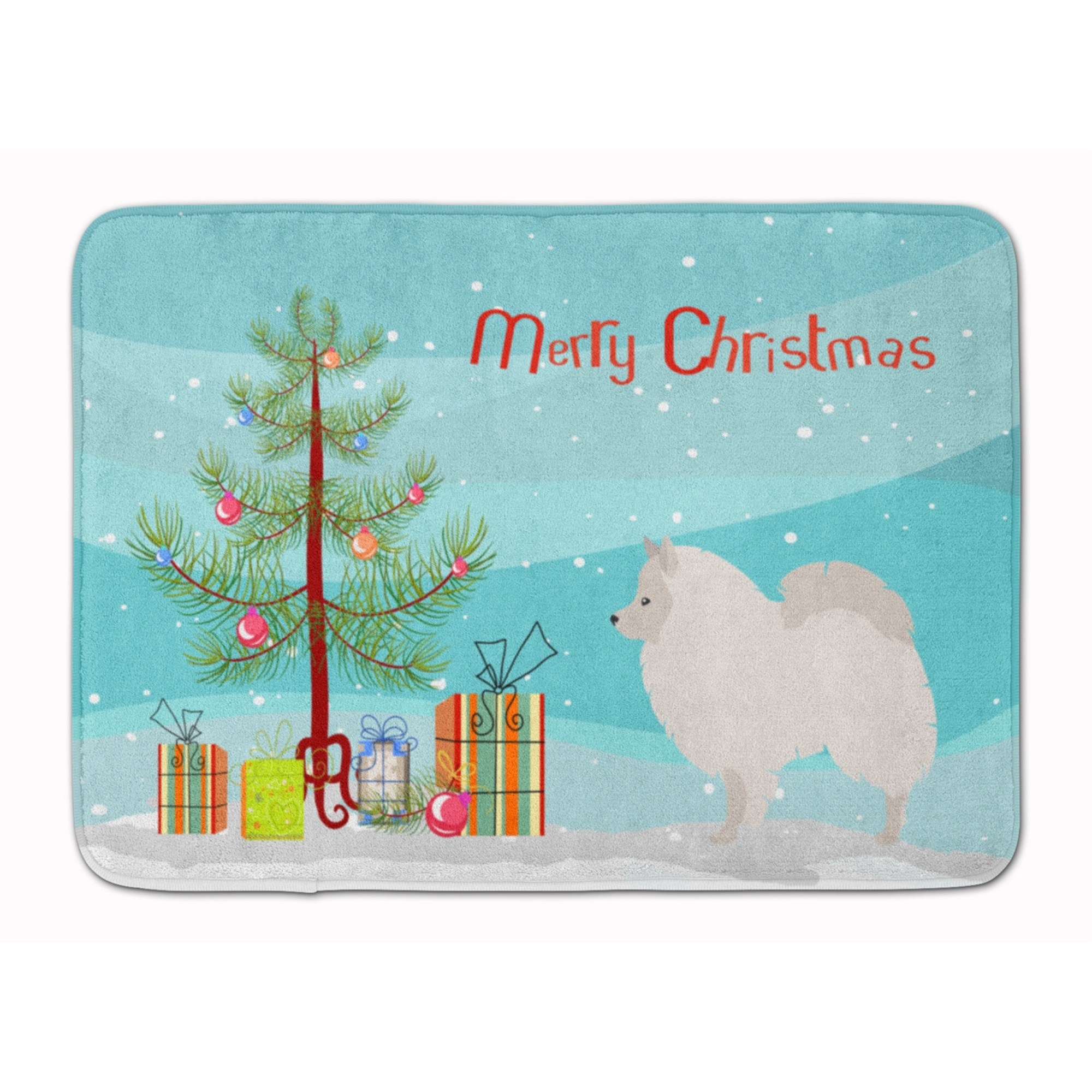 &quotCaroline's Treasures German Spitz Christmas Floor Mat, 19hx27w, Multicolor"