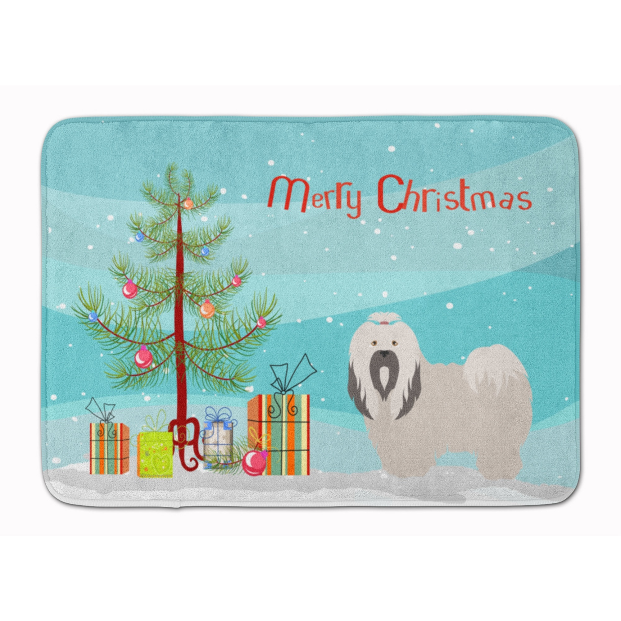 &quotCaroline's Treasures Lhasa Apso Christmas Floor Mat, 19hx27w, Multicolor"