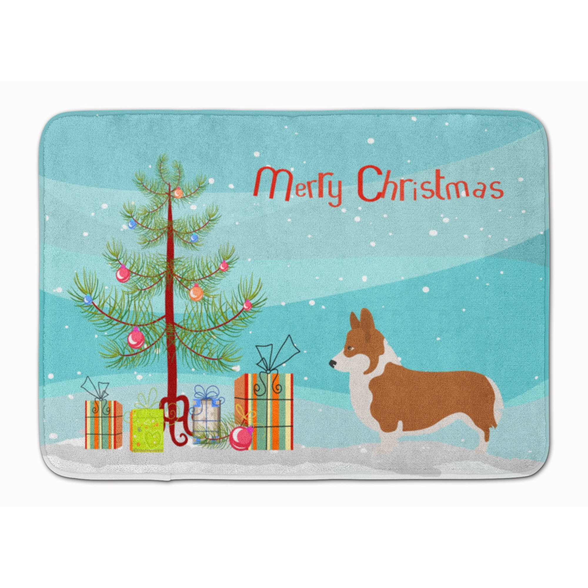 &quotCaroline's Treasures Pembroke Welsh Corgi Christmas Floor Mat, 19hx27w, Multicolor"
