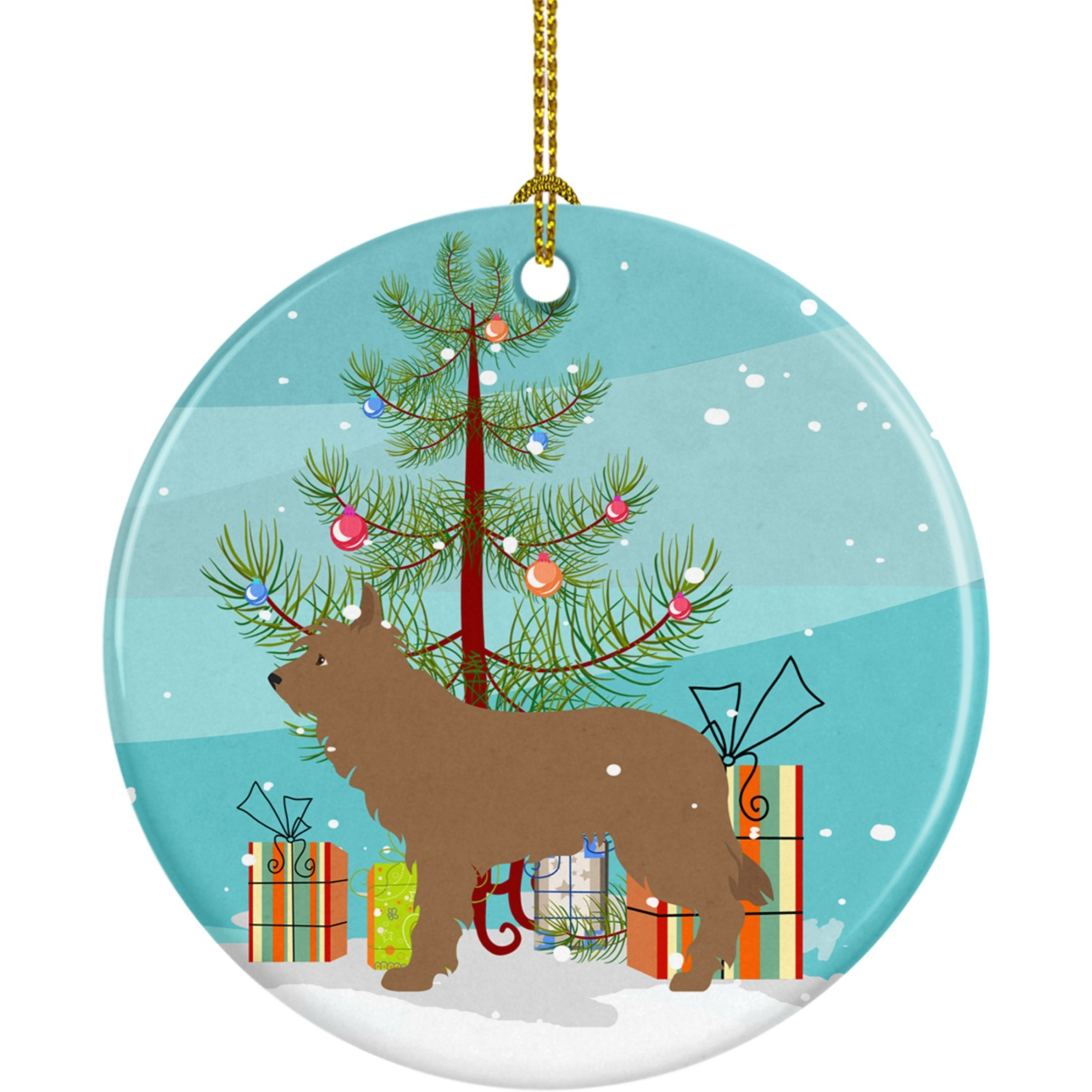 &quotCaroline's Treasures Berger Picard Christmas Ceramic Ornament, Multicolor"