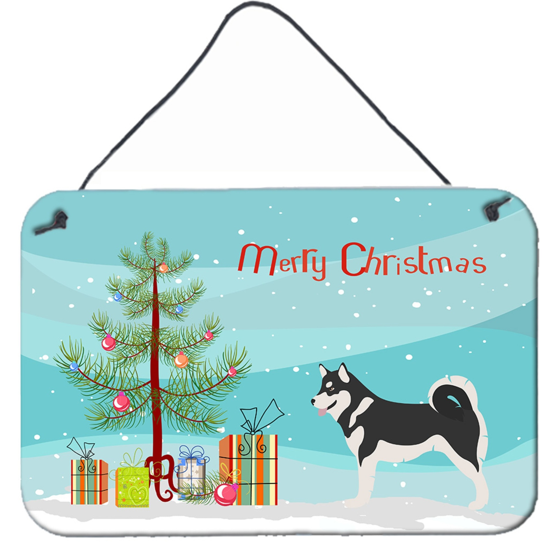 &quotCaroline's Treasures Alaskan Malamute Metal Print, 8hx12w, Christmas Tree"