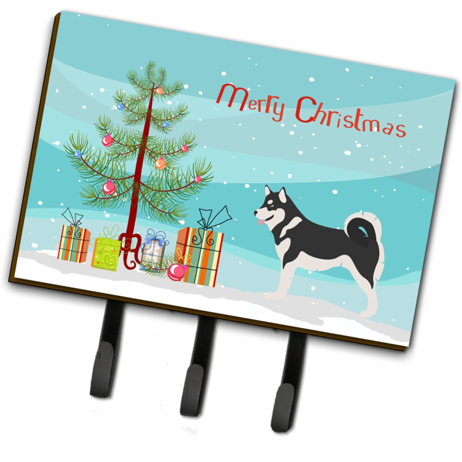 &quotCaroline's Treasures Alaskan Malamute Christmas Wall Hook, Triple, Multicolor"