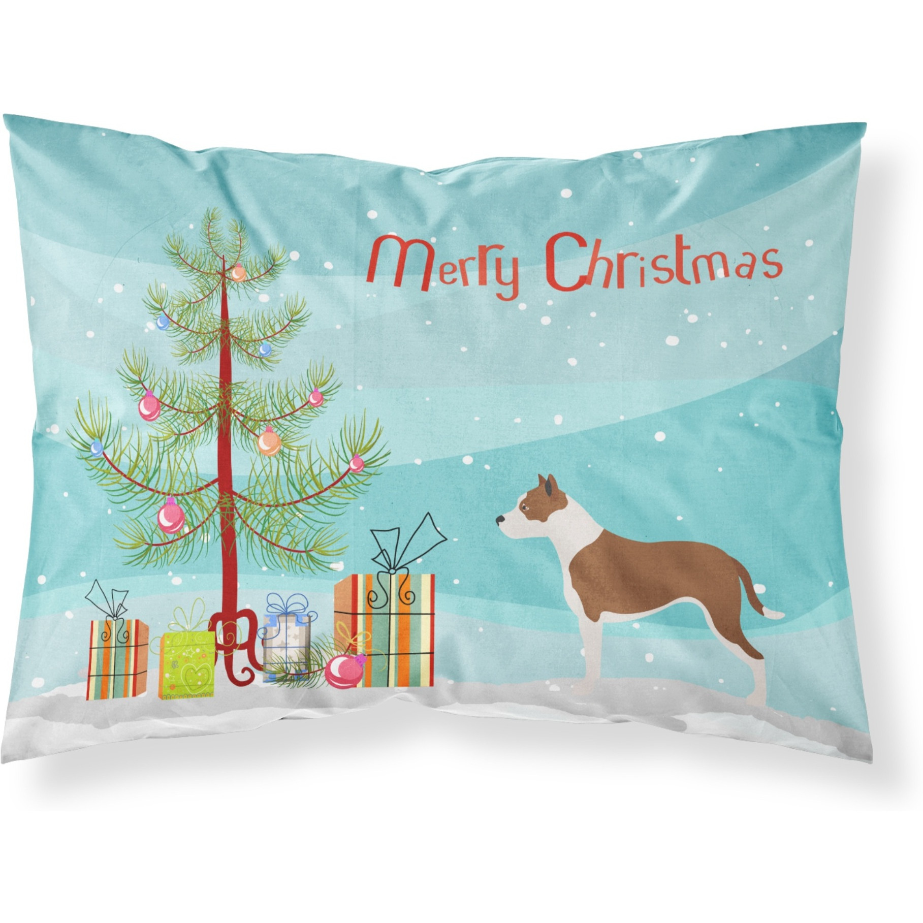 &quotCaroline's Treasures Pit Bull Terrier Pillowcase, Standard, Christmas Tree"