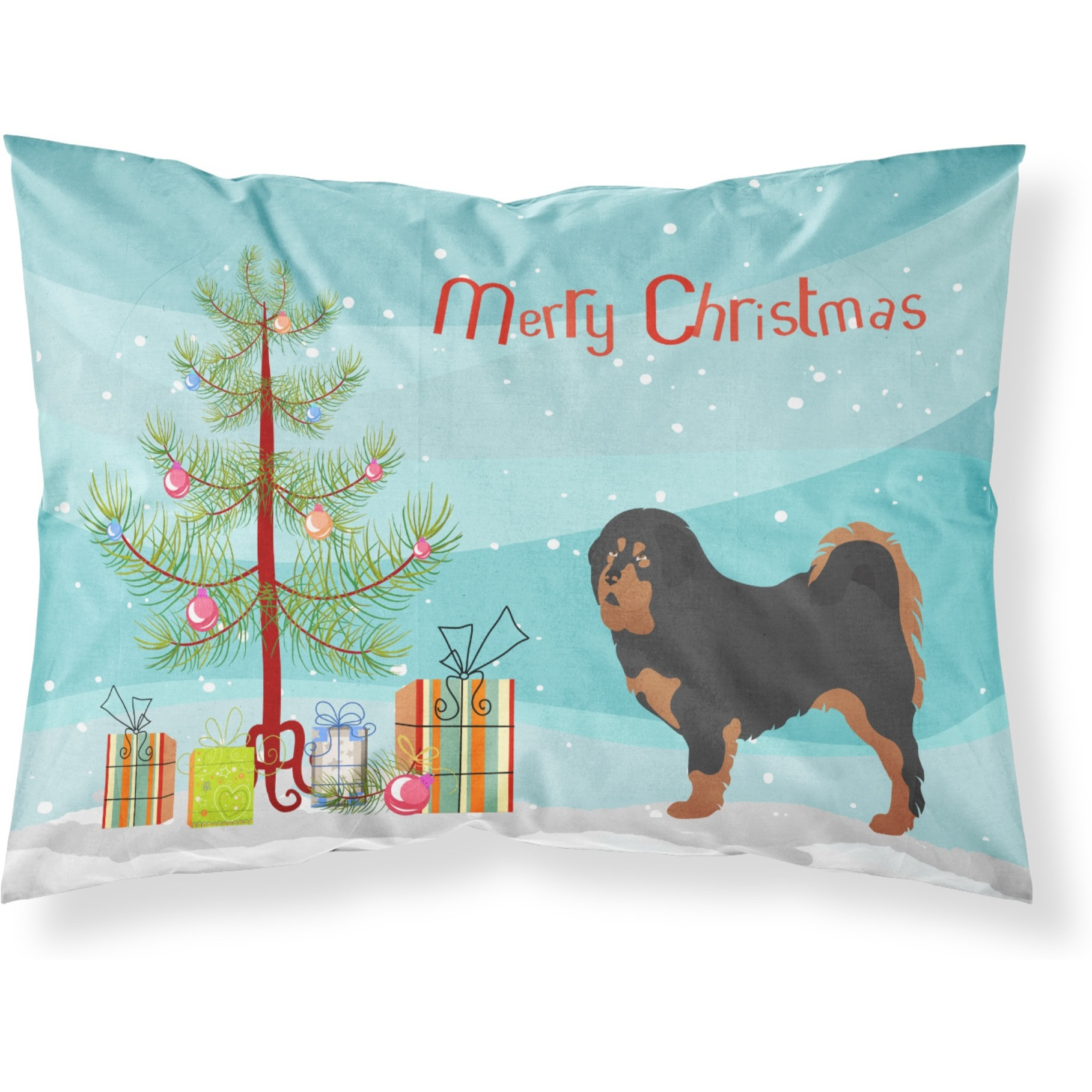&quotCaroline's Treasures Tibetan Mastiff Pillowcase, Standard, Christmas Tree"