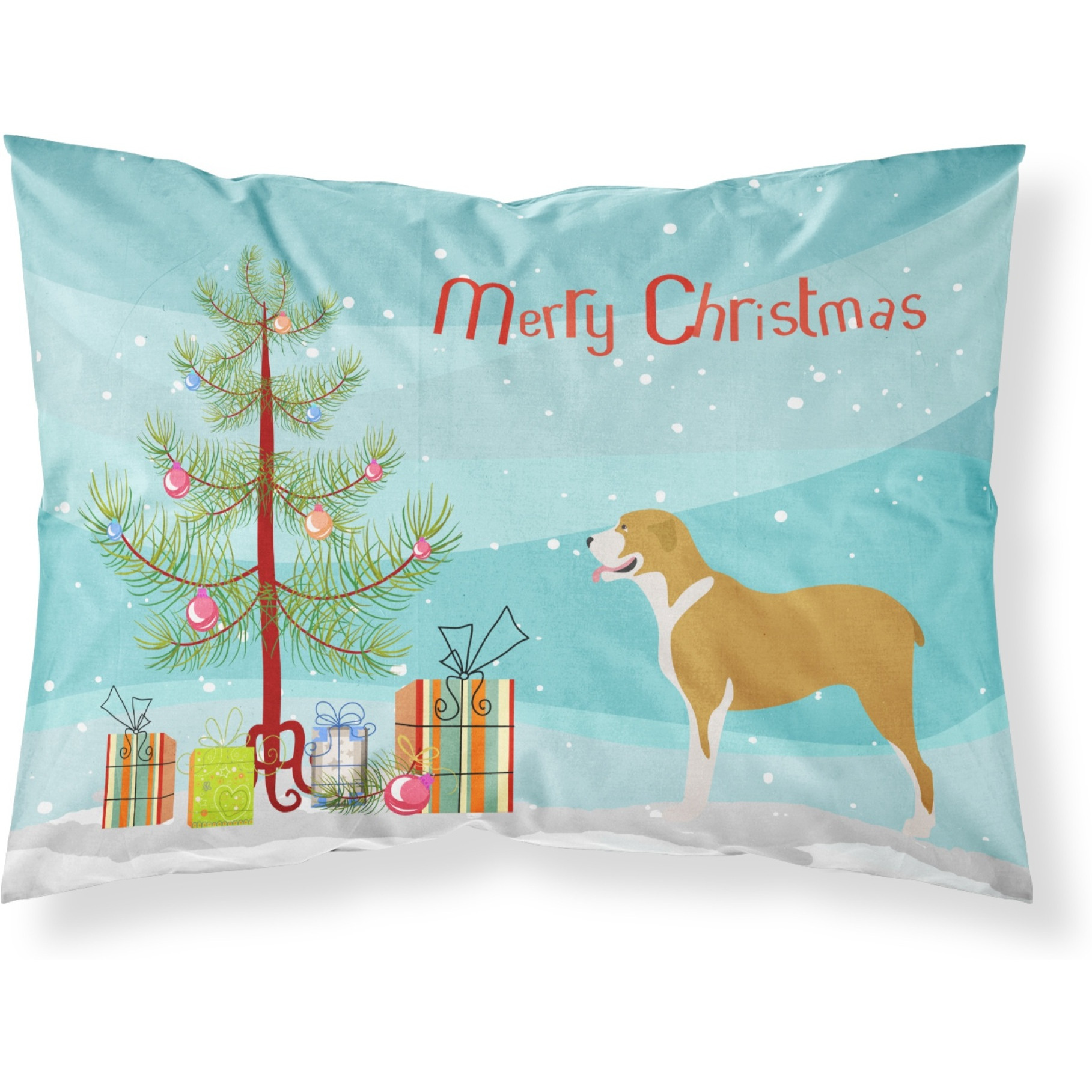 &quotCaroline's Treasures Belgium Mastiff Pillowcase, Standard, Christmas Tree"