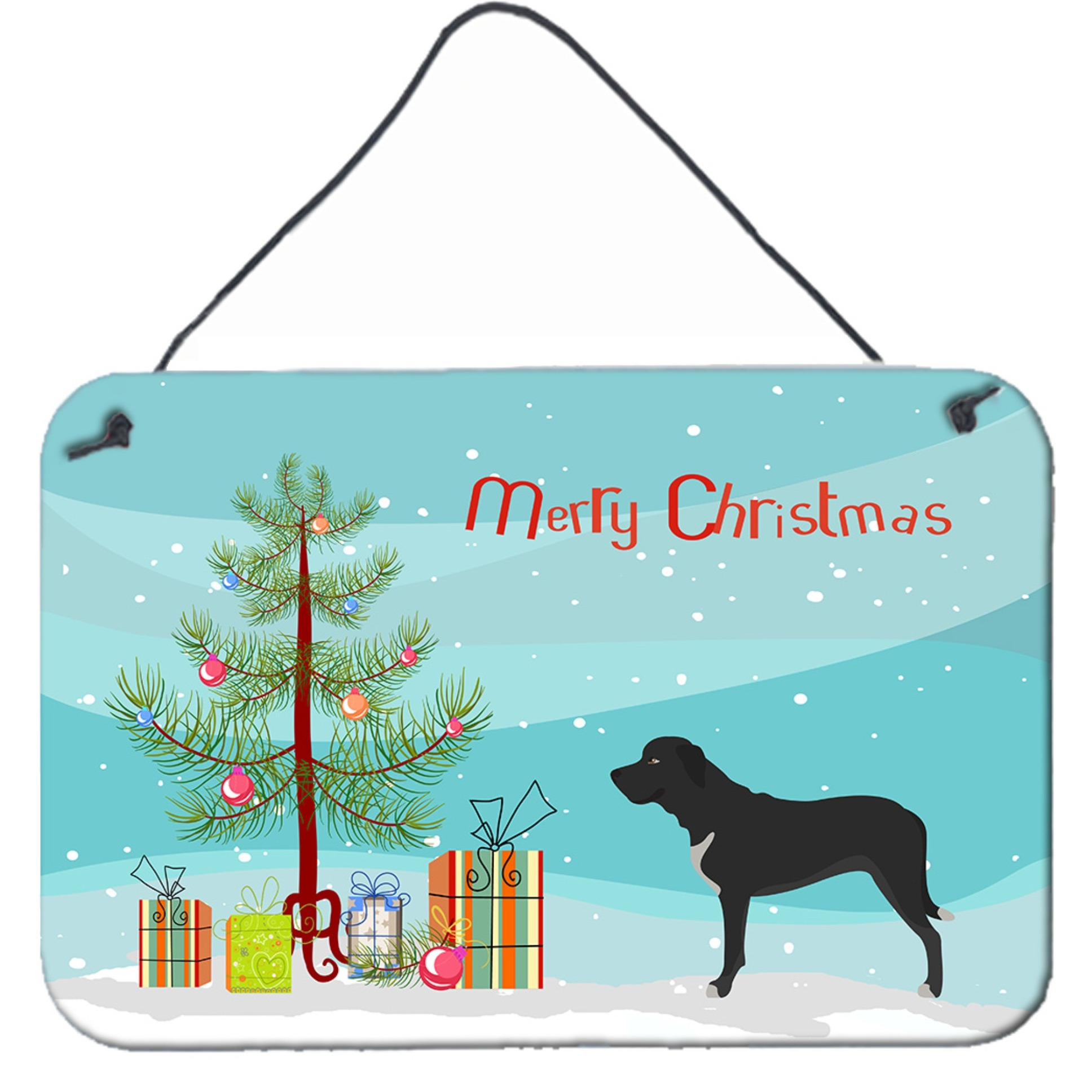 &quotCaroline's Treasures Broholmer Danish Mastiff Metal Print, 8hx12w, Christmas Tree"
