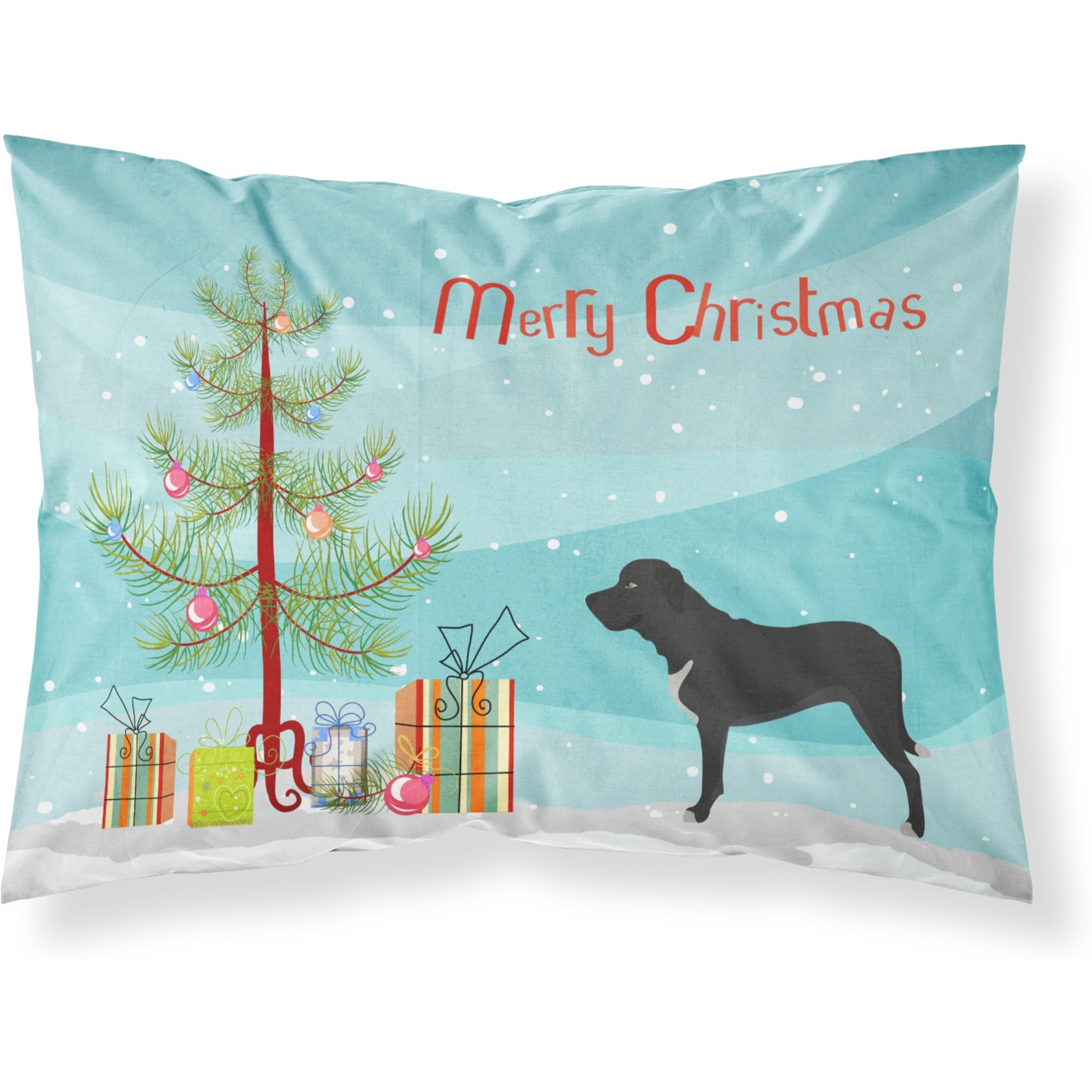 &quotCaroline's Treasures Broholmer Danish Mastiff Pillowcase, Standard, Christmas Tree"