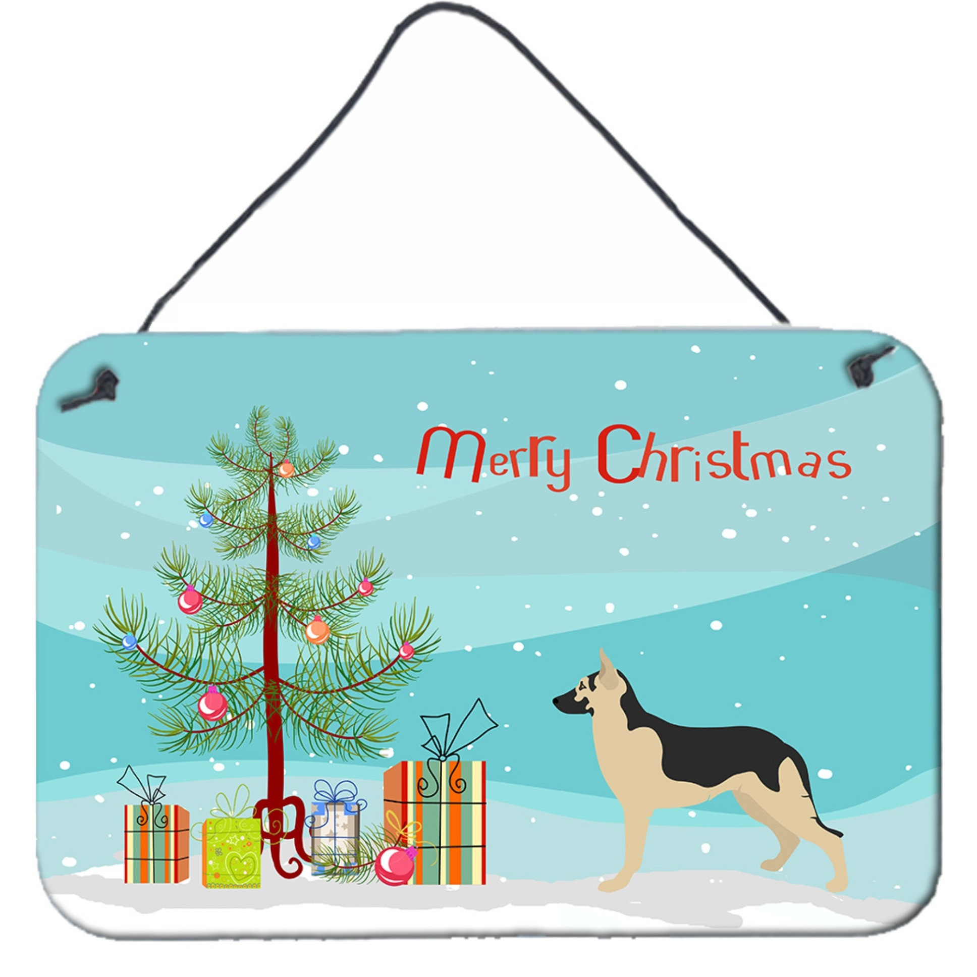 &quotCaroline's Treasures German Shepherd Metal Print, 8hx12w, Christmas Tree"