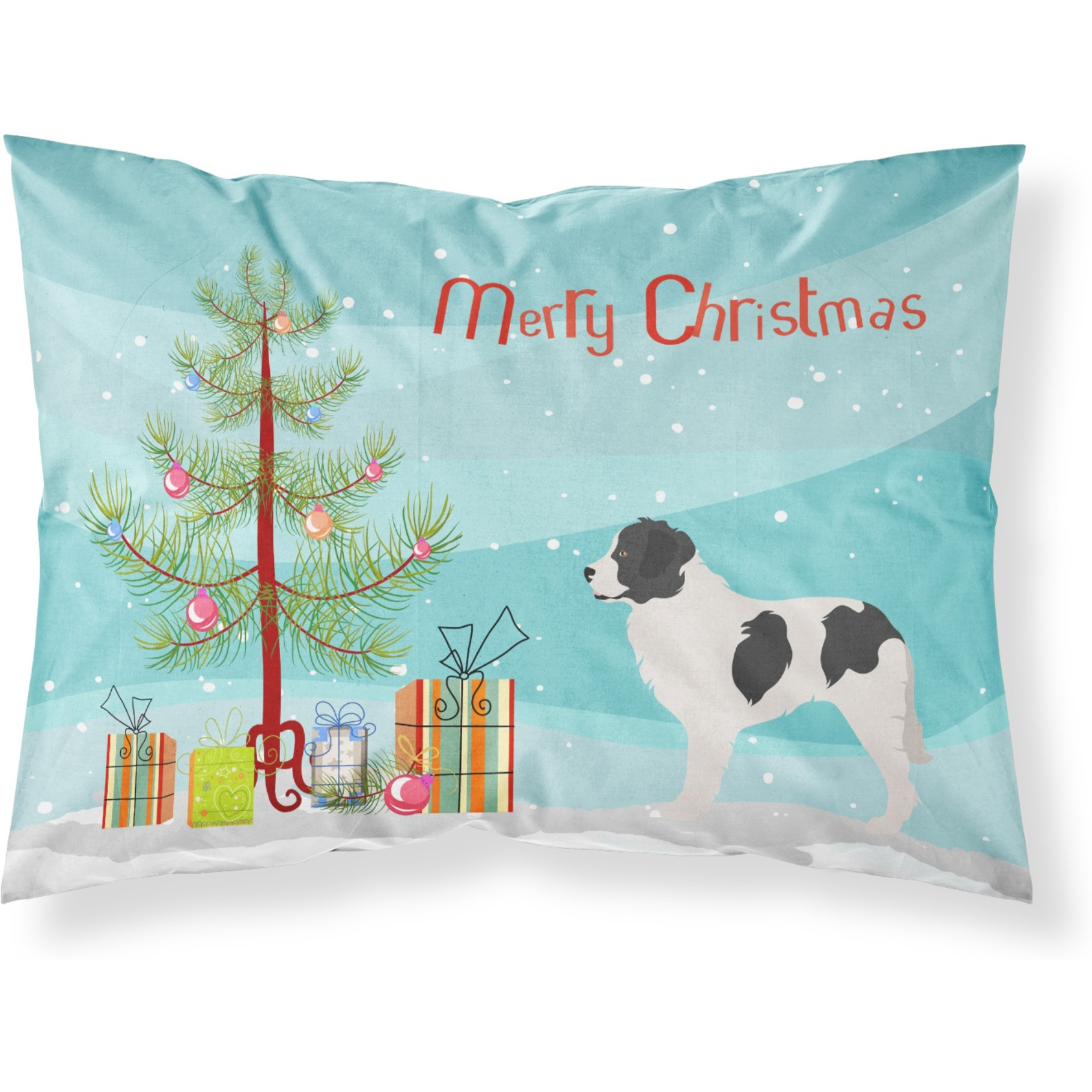 &quotCaroline's Treasures Landseer Pillowcase, Standard, Christmas Tree"