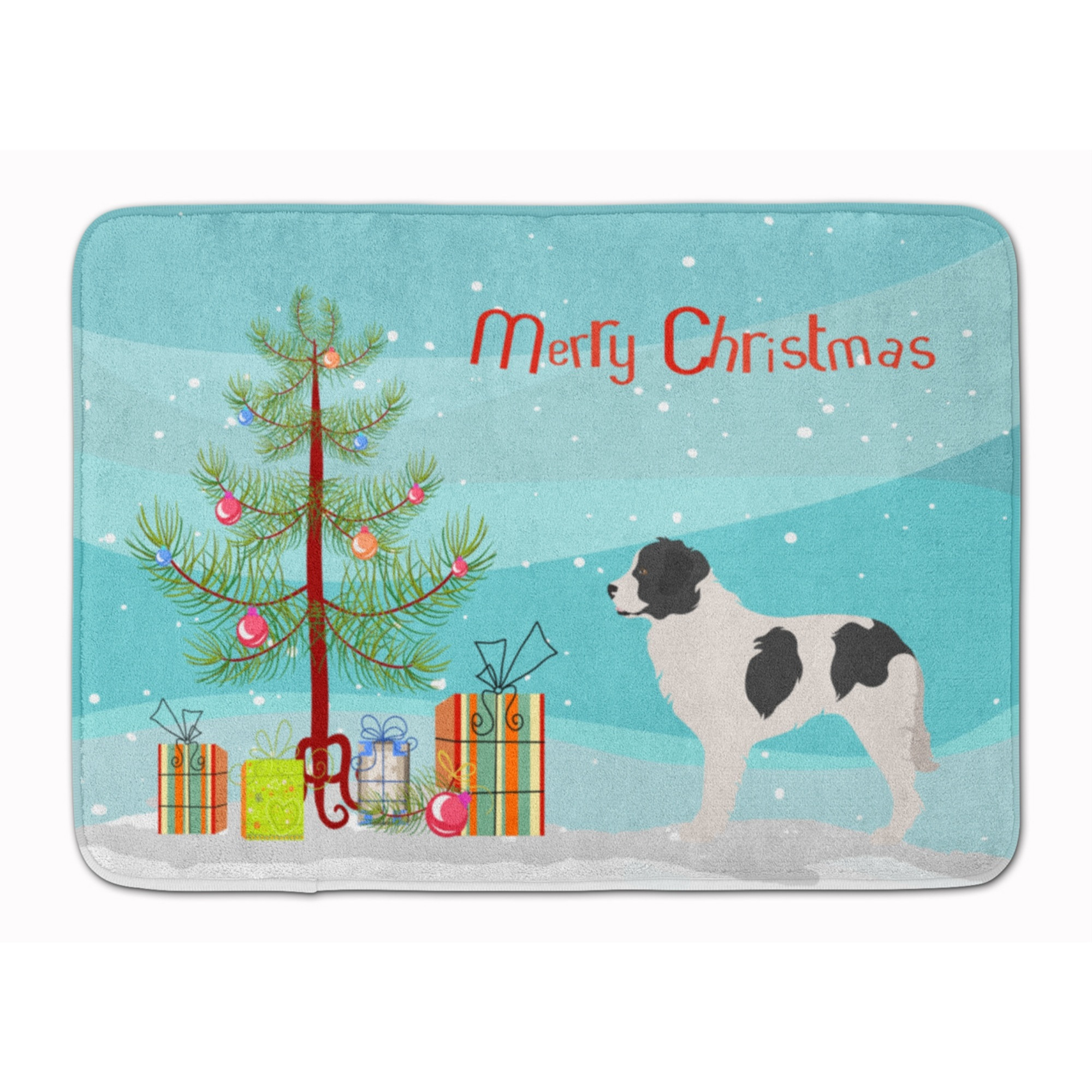 &quotCaroline's Treasures Landseer Christmas Floor Mat, 19hx27w, Multicolor"