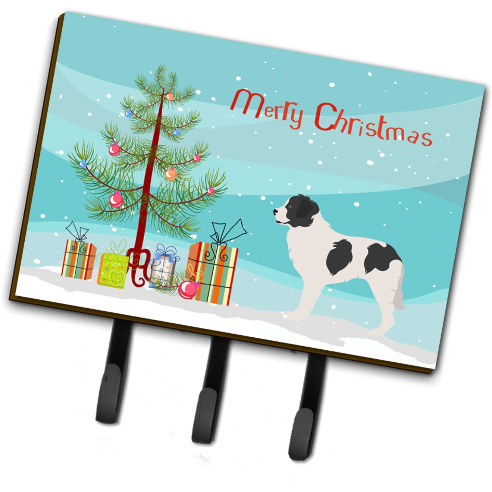 &quotCaroline's Treasures Landseer Christmas Wall Hook, Triple, Multicolor"