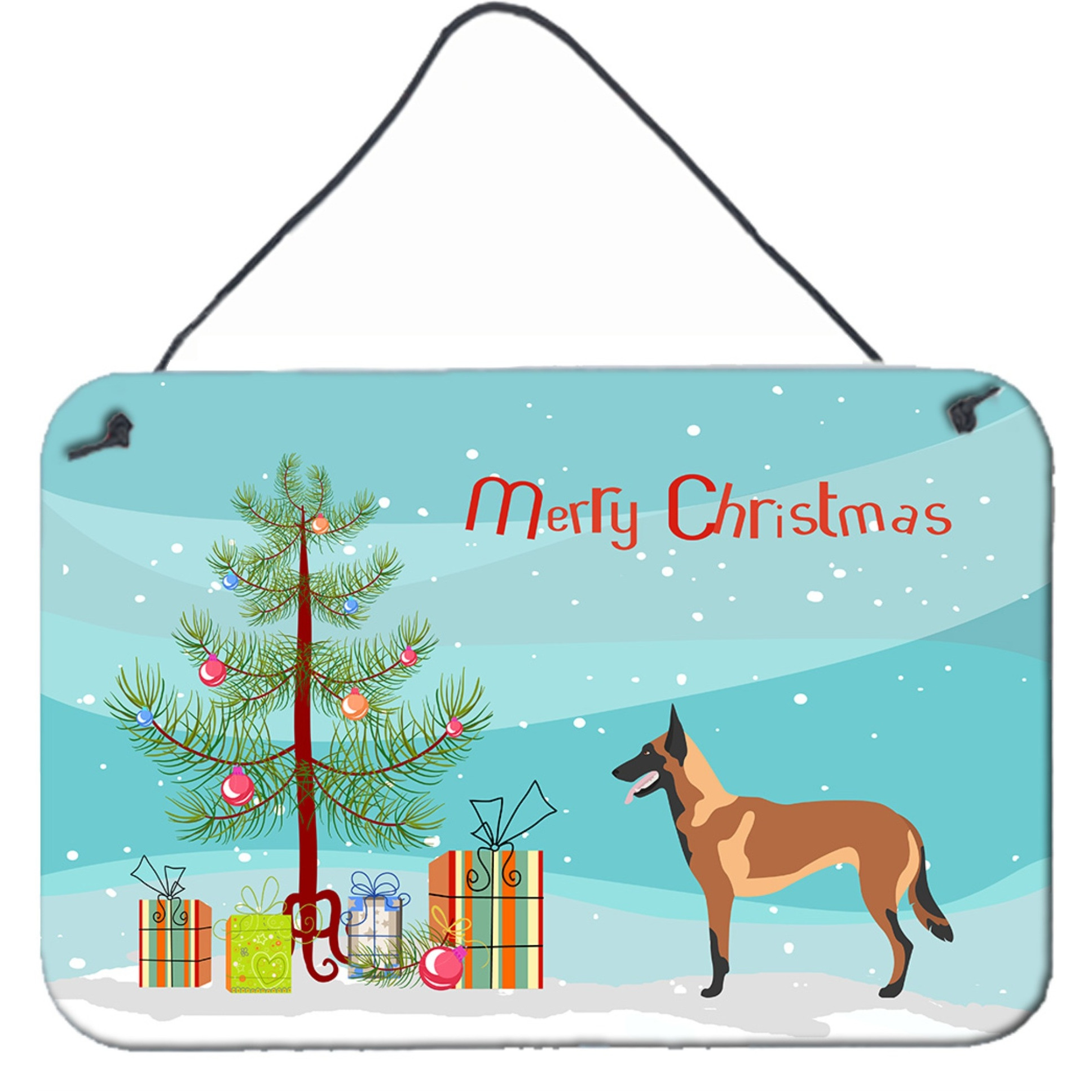 &quotCaroline's Treasures Malinois Belgian Shepherd Metal Print, 8hx12w, Christmas Tree"