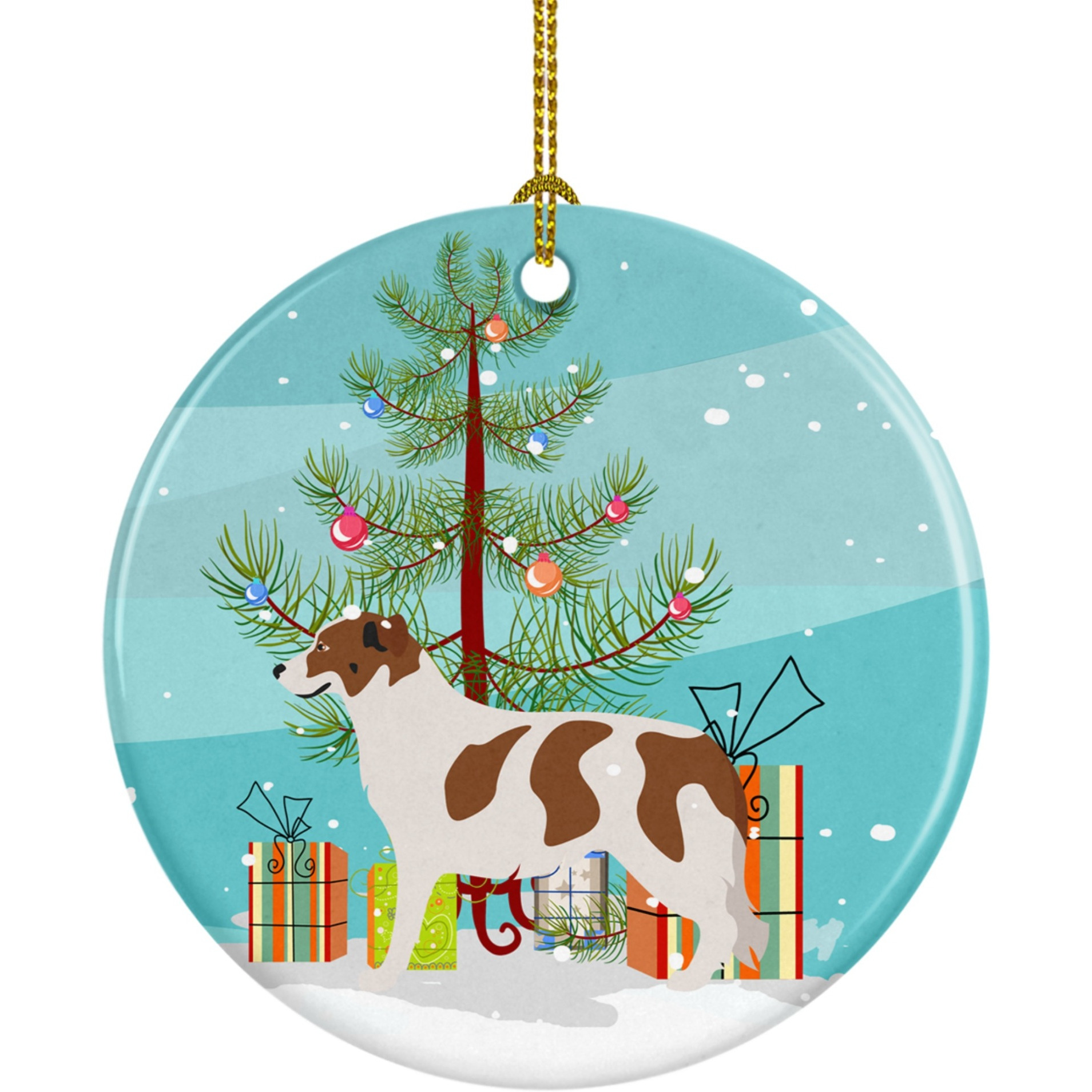 &quotCaroline's Treasures AIDI Atlas Mountain Dog Christmas Ceramic Ornament, Multicolor"