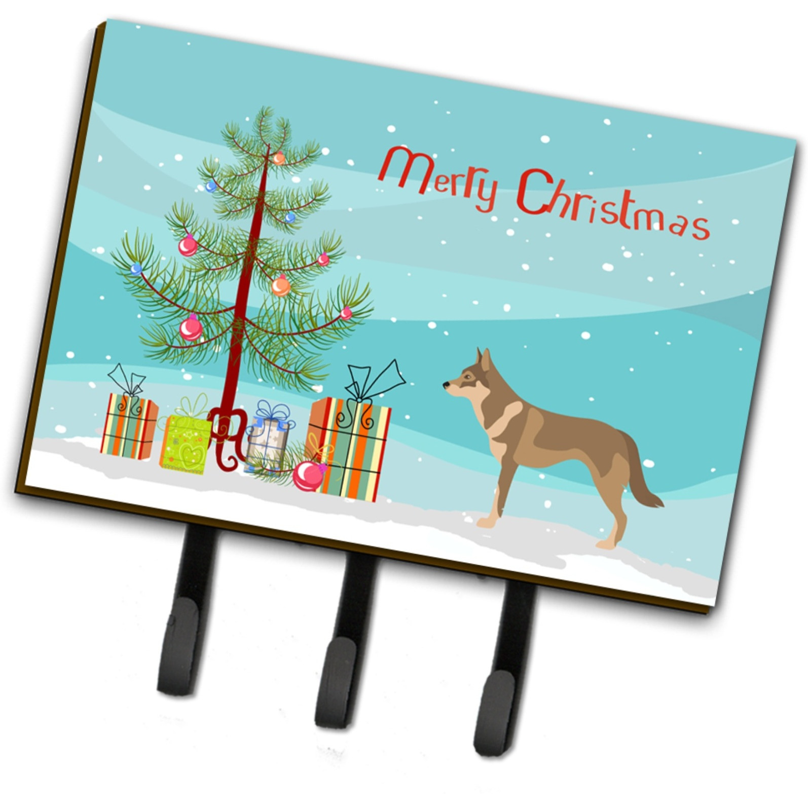 &quotCaroline's Treasures Czechoslovakian Wolfdog Wall Hook, Triple, Christmas Tree"
